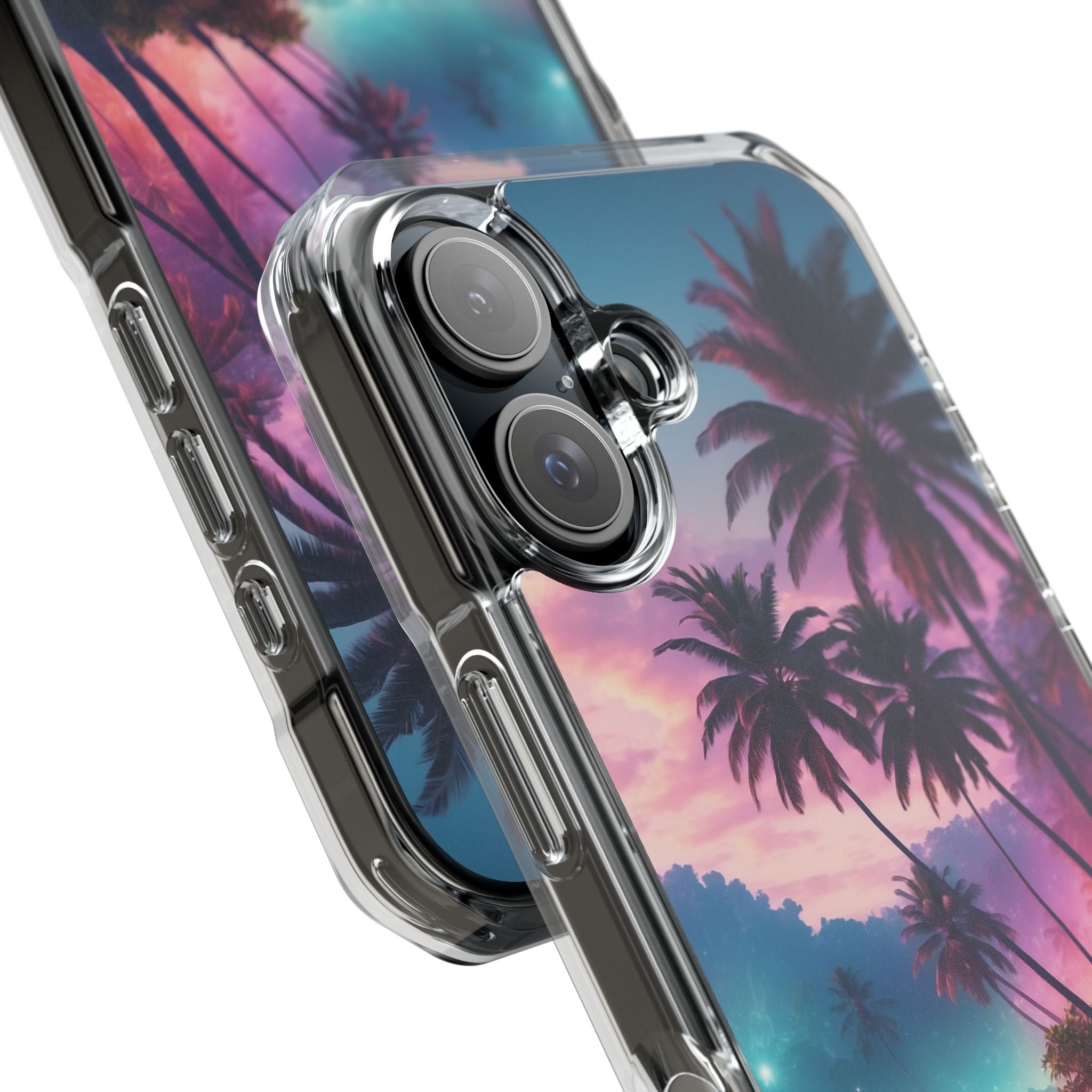 Neon Shore Palms · Impact etui na telefon dla iPhone · Magsafe