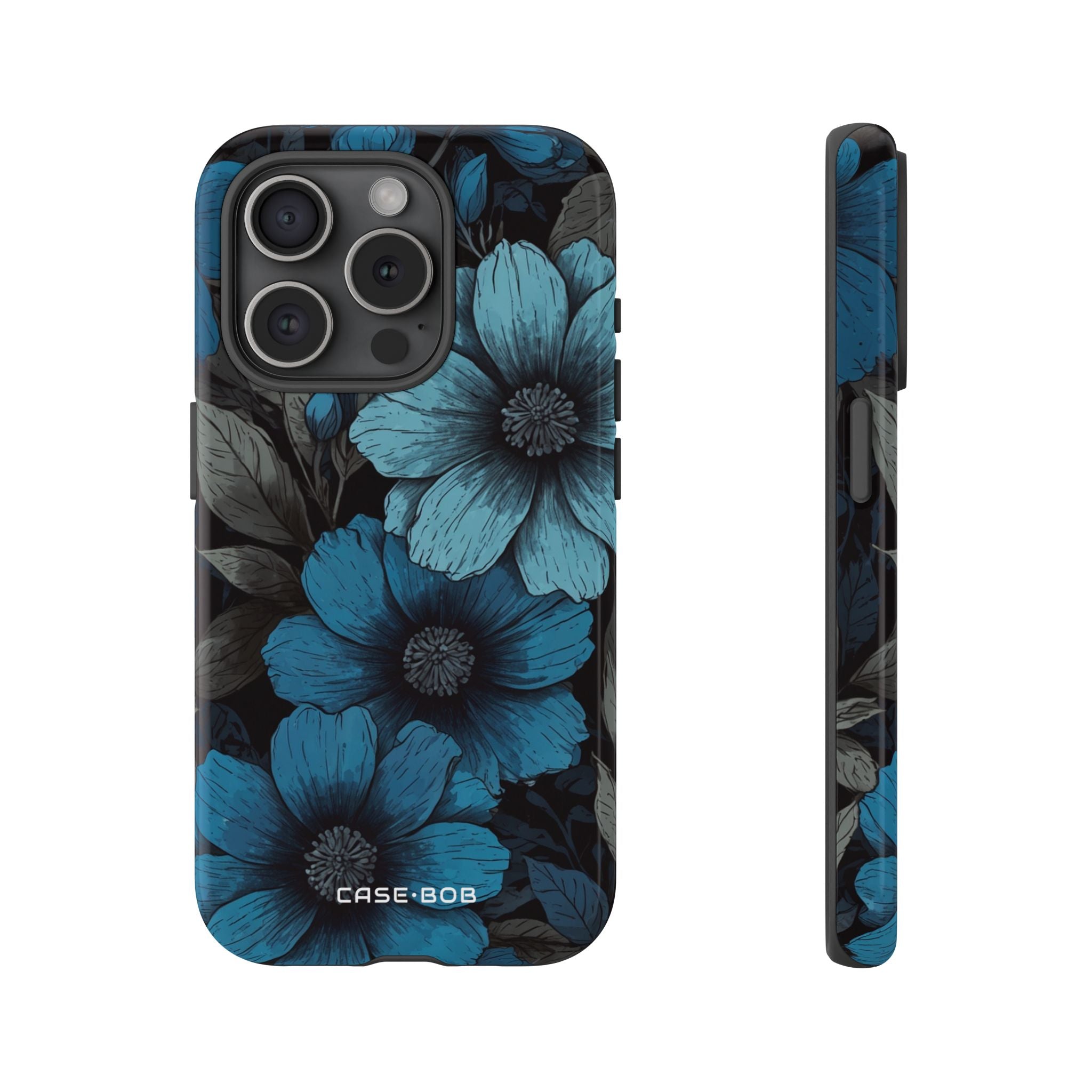 Blue Petal Radiance iPhone 15 Pro Case - Tough