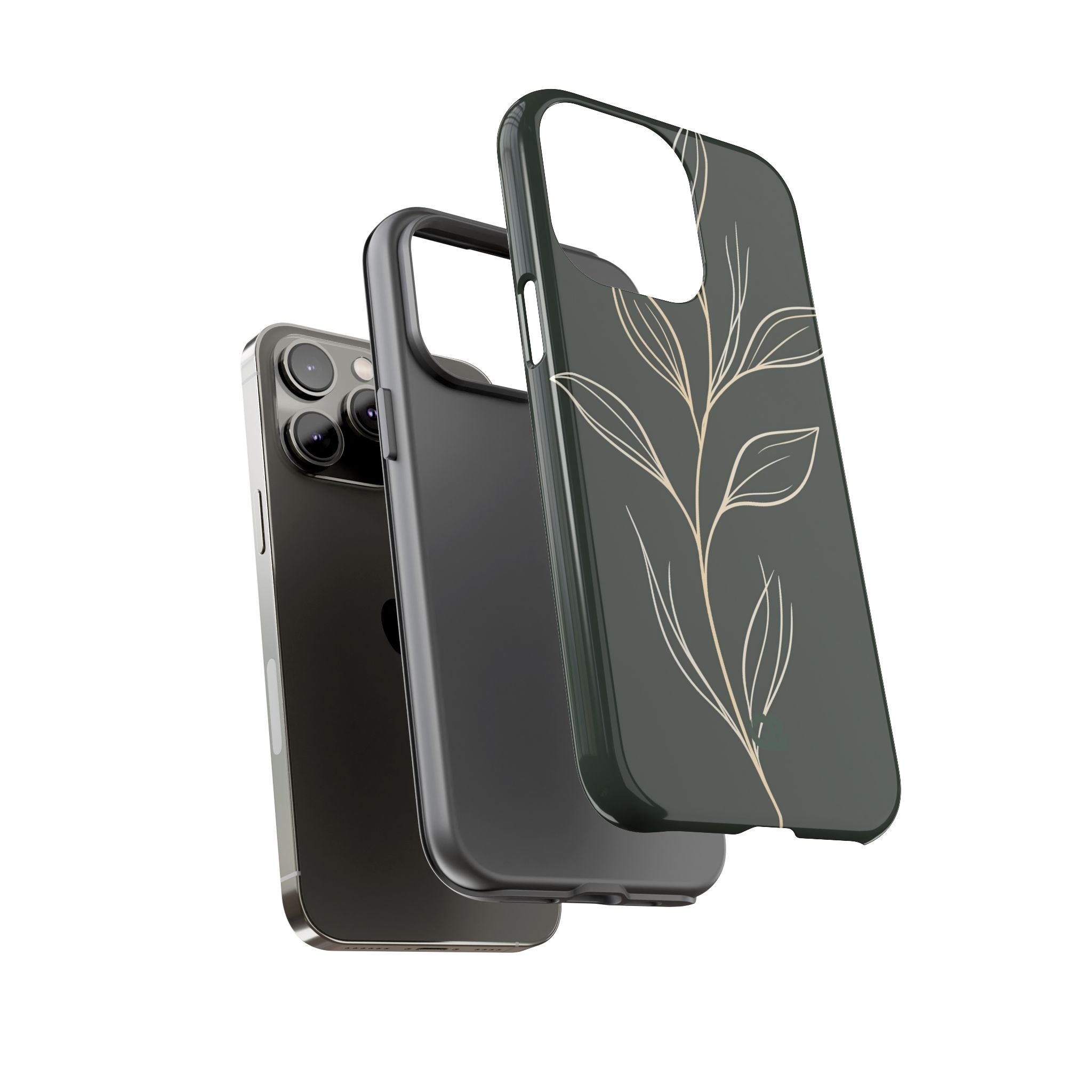 Green Tough Phone Case for iPhone - Deep Moss Willow