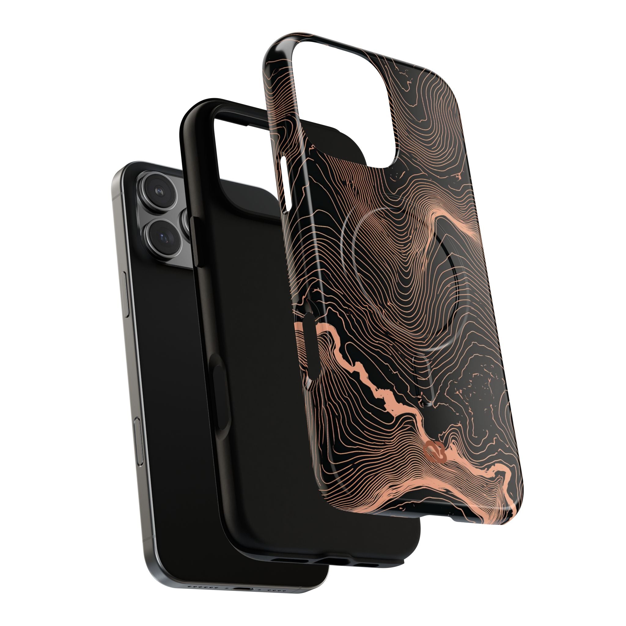 Orange Tough 2.0 Magsafe Phone Case for iPhone - Salmon Ridge Topo