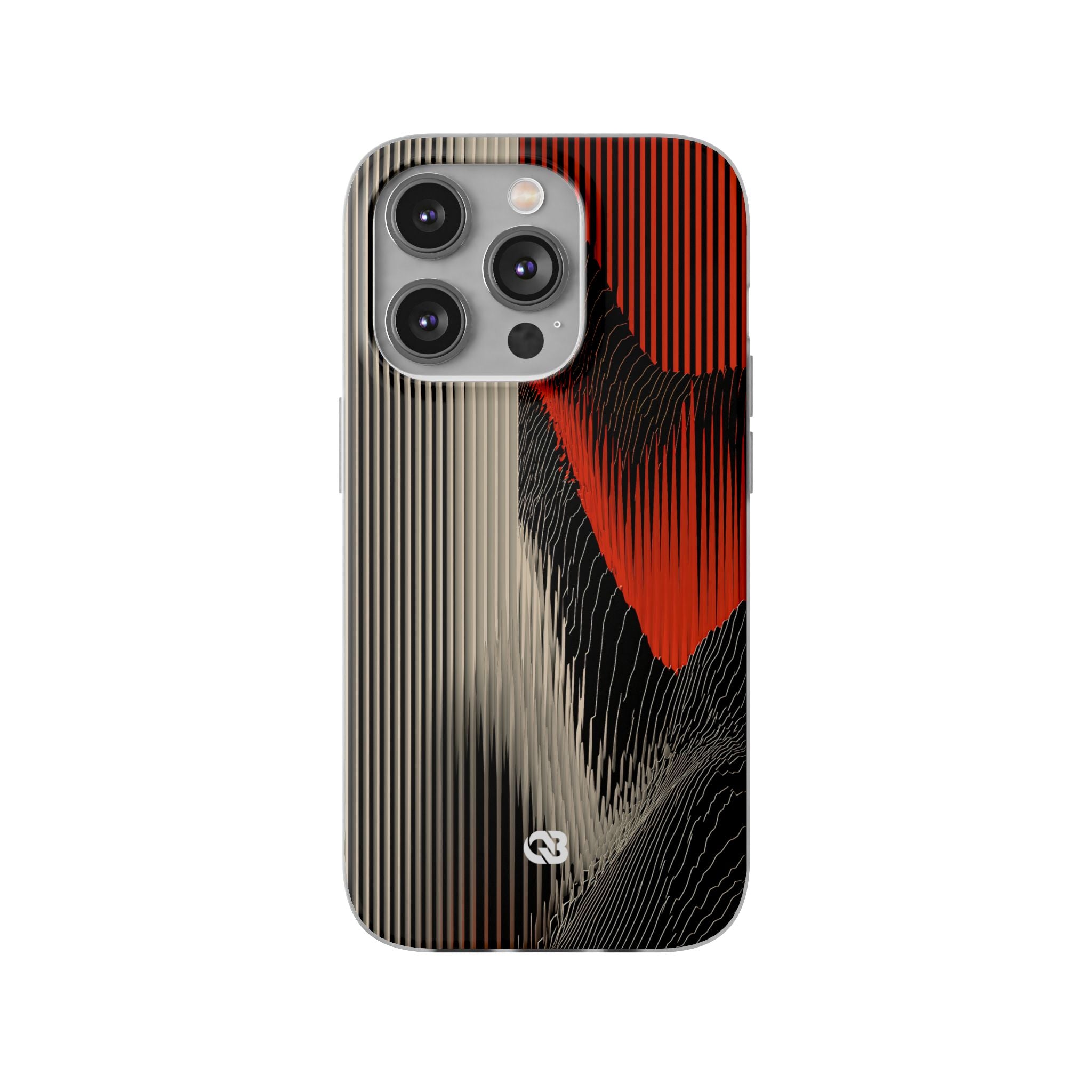 Red Lite Phone Case for iPhone - Crimson Pulse Topo