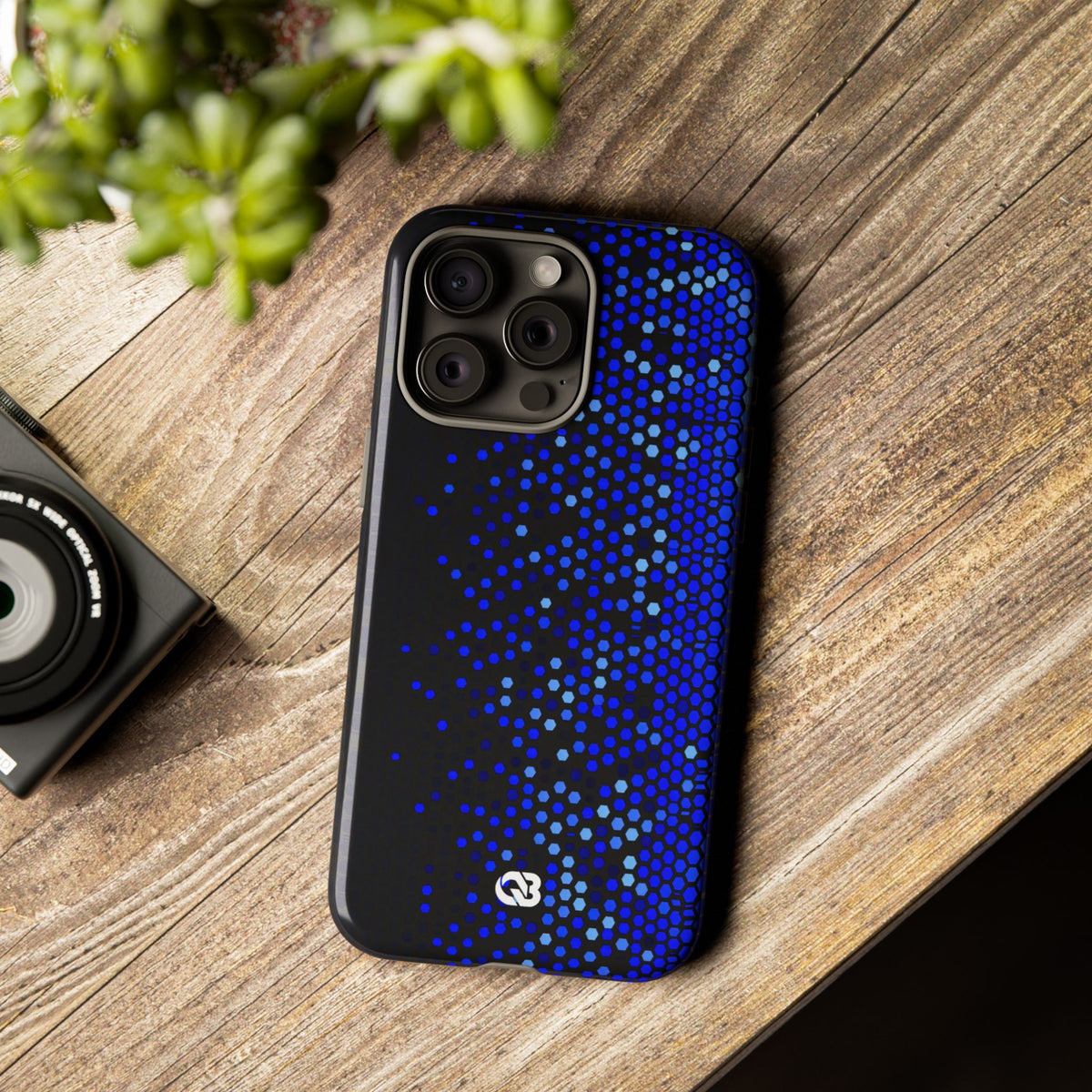 Cobalt Hex Dispersion · Tough Phone Case for iPhone · Blue