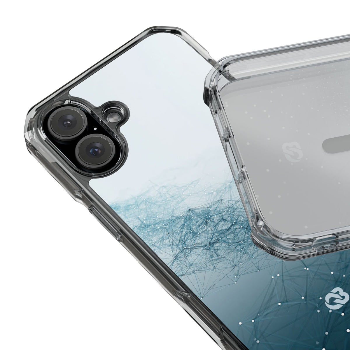 Teal Impact MagSafe Phone Case for iPhone - Cyan Vector Lattice