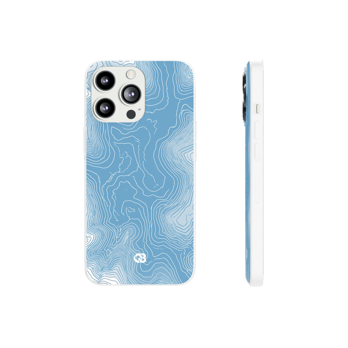 Glacial Basin Topo · Lite Phone Case for iPhone · Blue