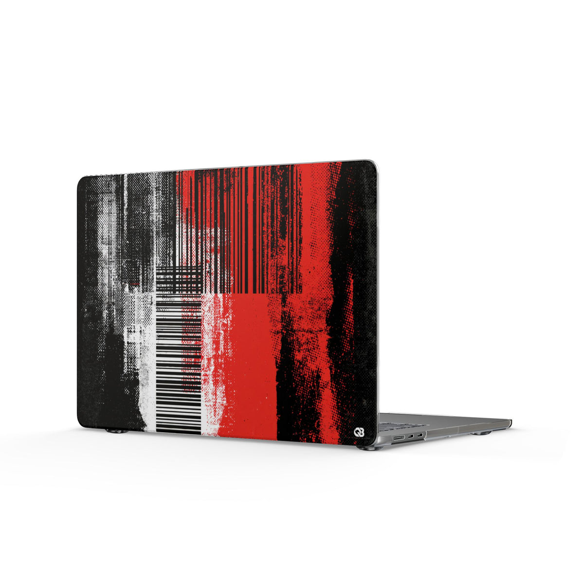 Distorted Barcode · Clear Hard Case for MacBook · Black