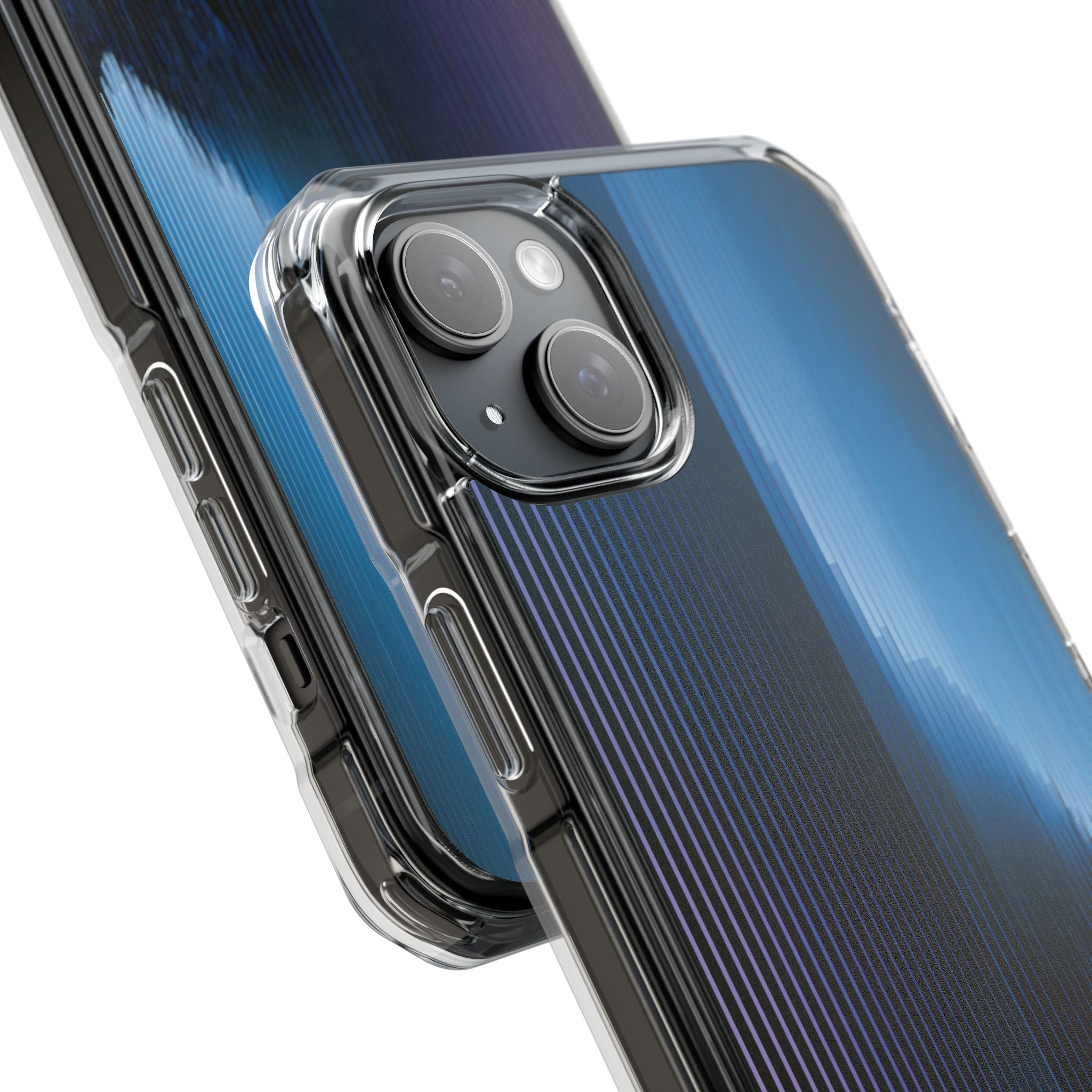 Blue Impact MagSafe Phone Case for iPhone - Indigo Distortion Wave