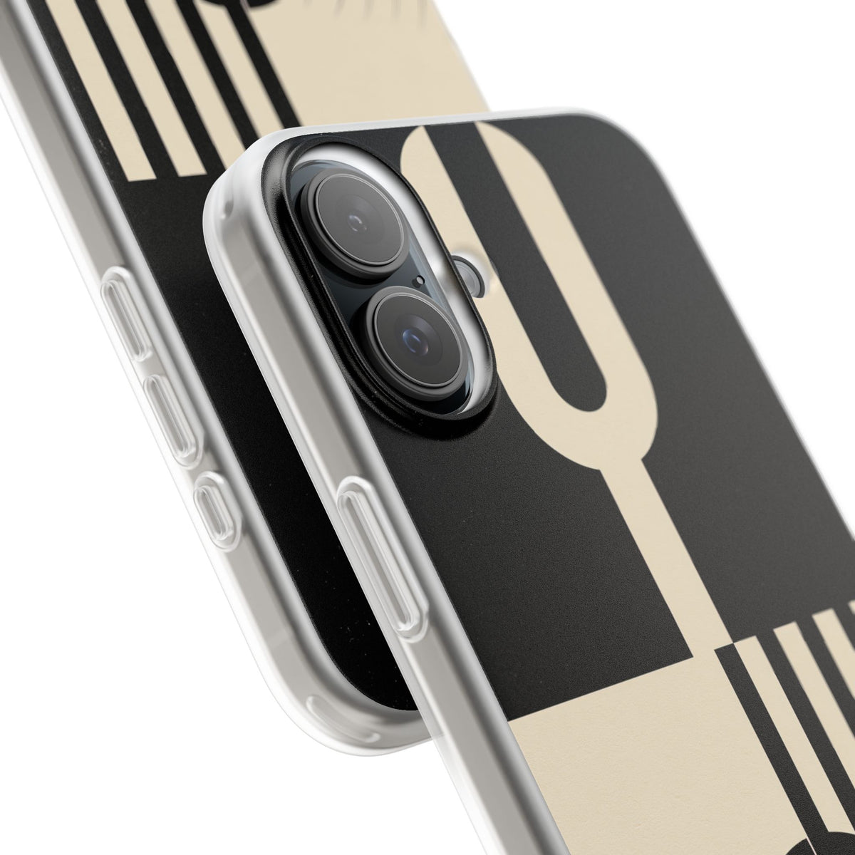 Black Lite Phone Case for iPhone - Ivory Signal Grid
