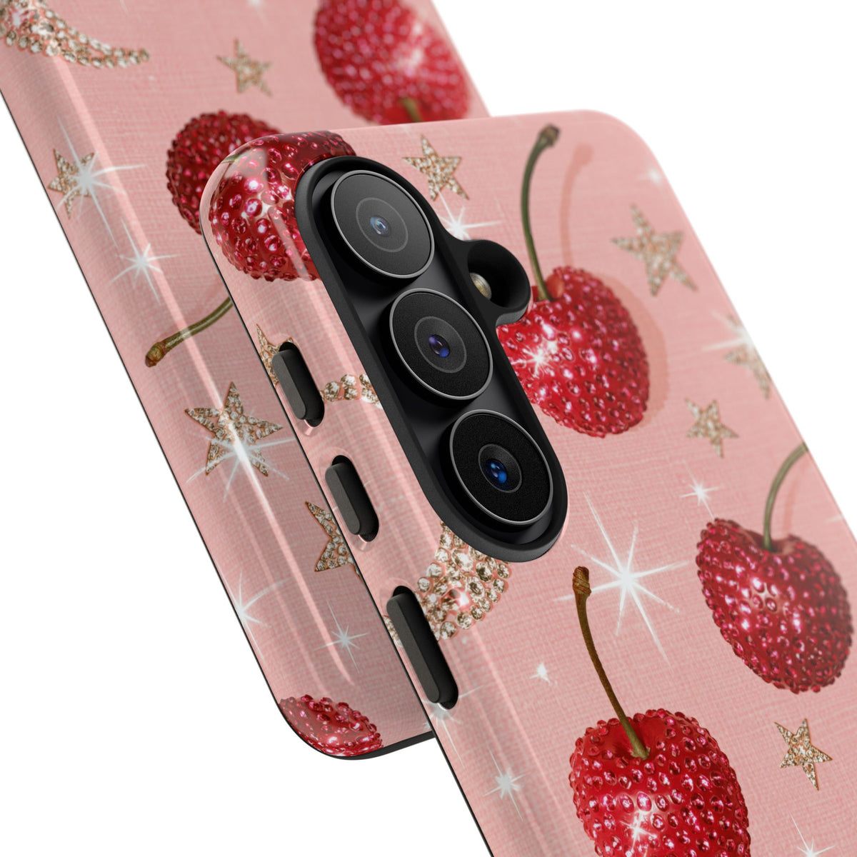 Bedazzled Ruby Cherries · Tough Phone Case for Samsung · Pink