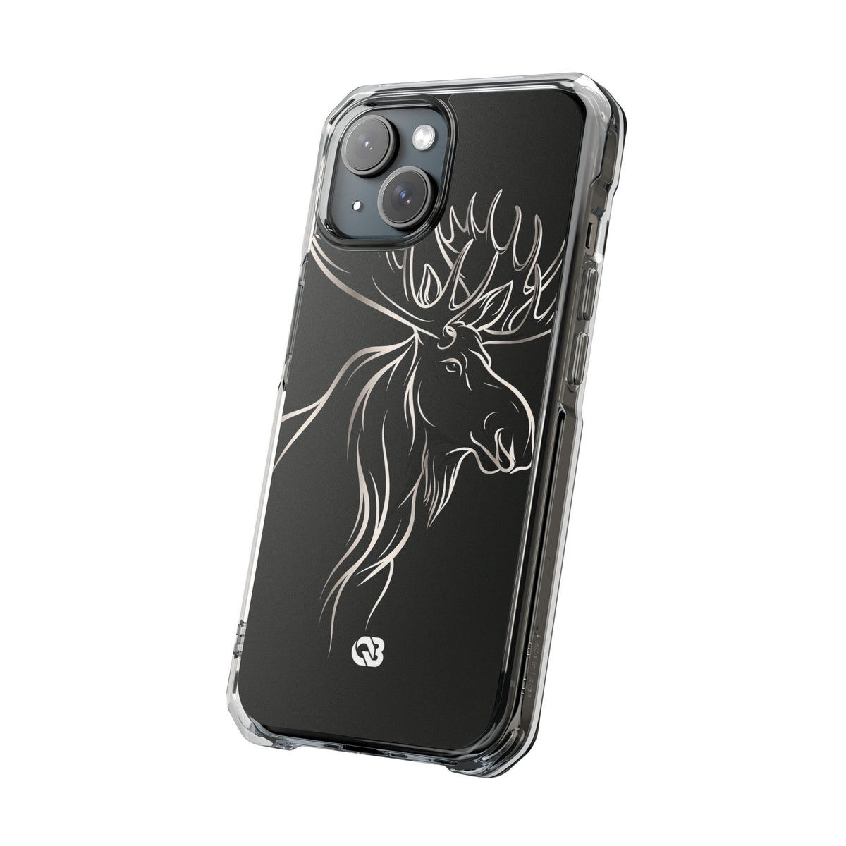 Nordic Moose Contour · Clear Impact Magnetic Phone Case for iPhone · Black