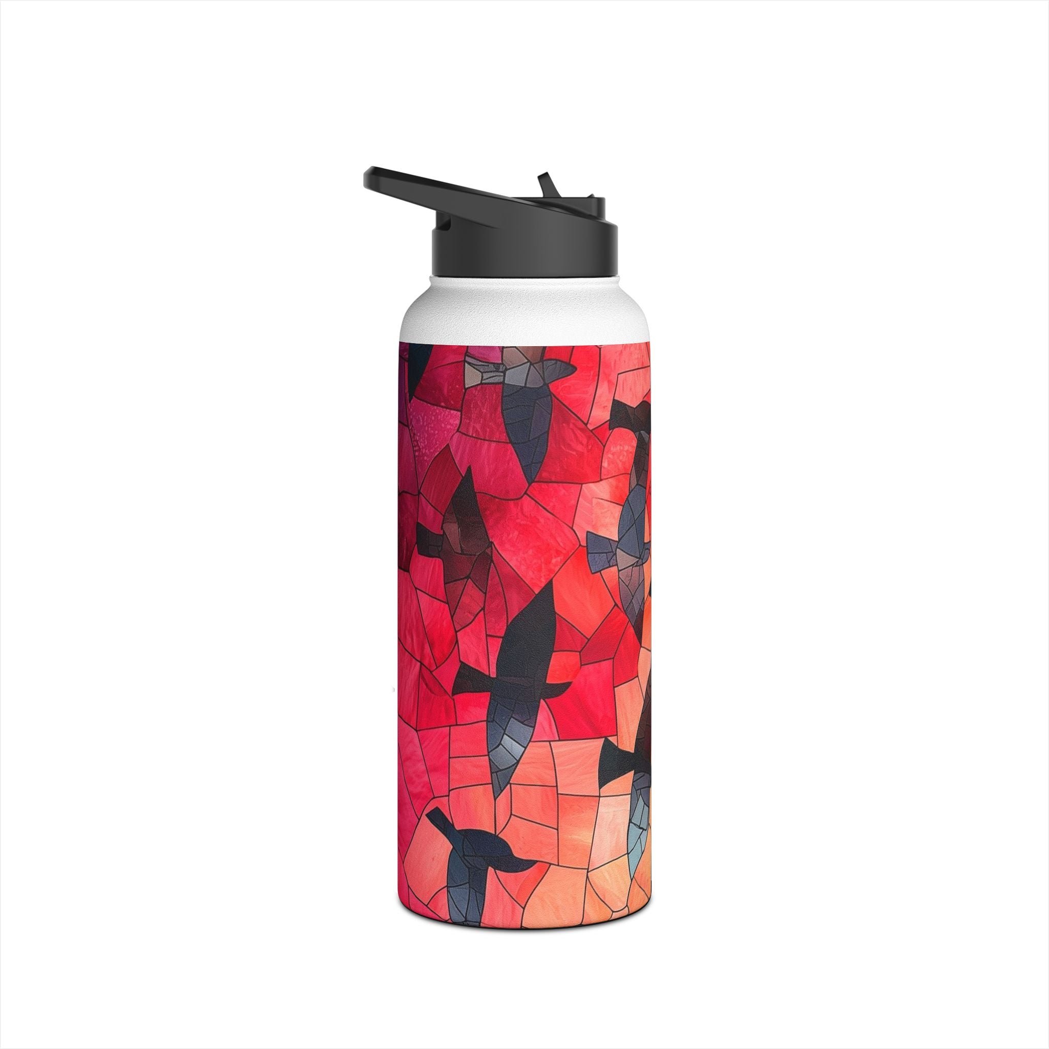 Stained Glass Birds - Stainless Steel Water Bottle