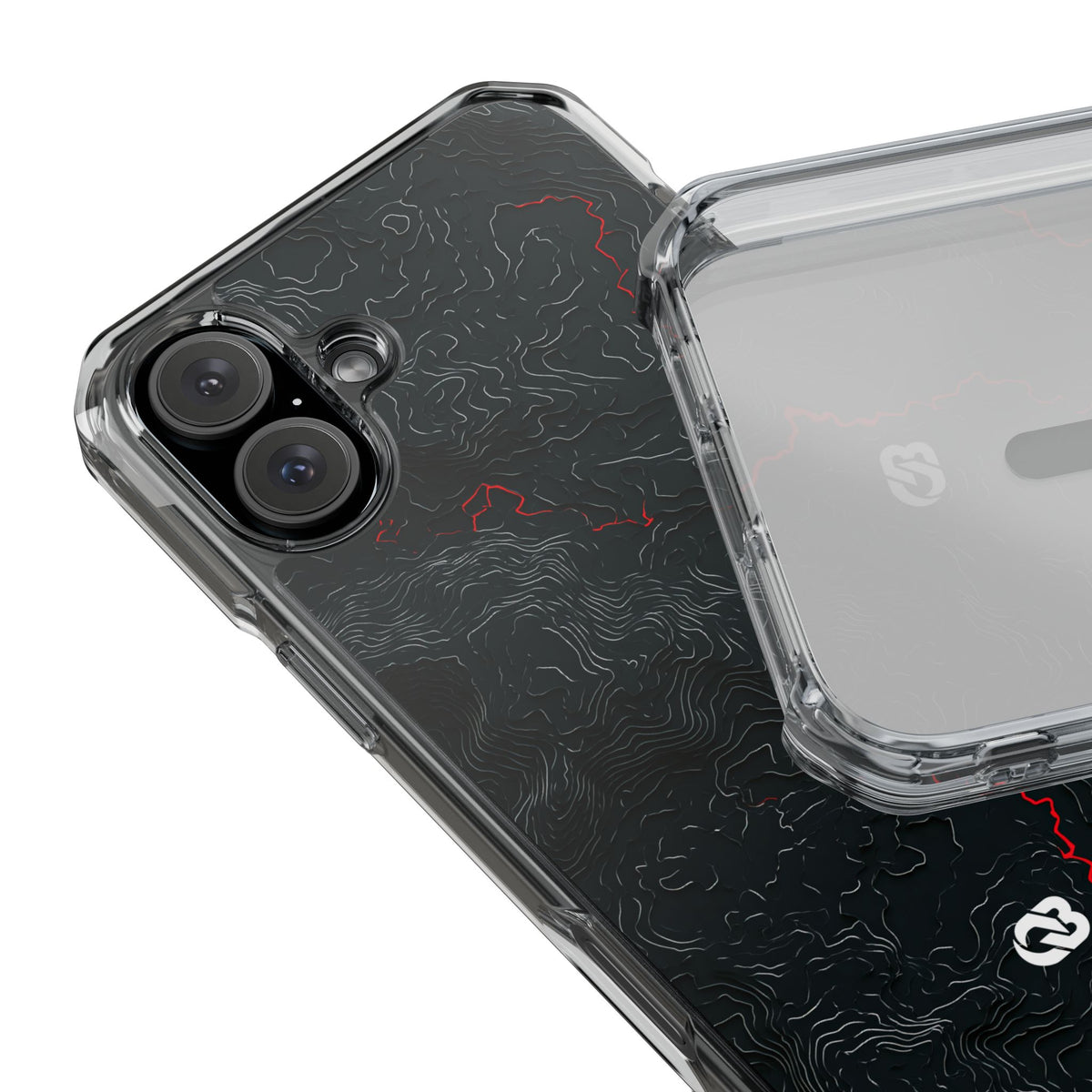 Crimson Rift · Clear Impact Magnetic Phone Case for iPhone · Black