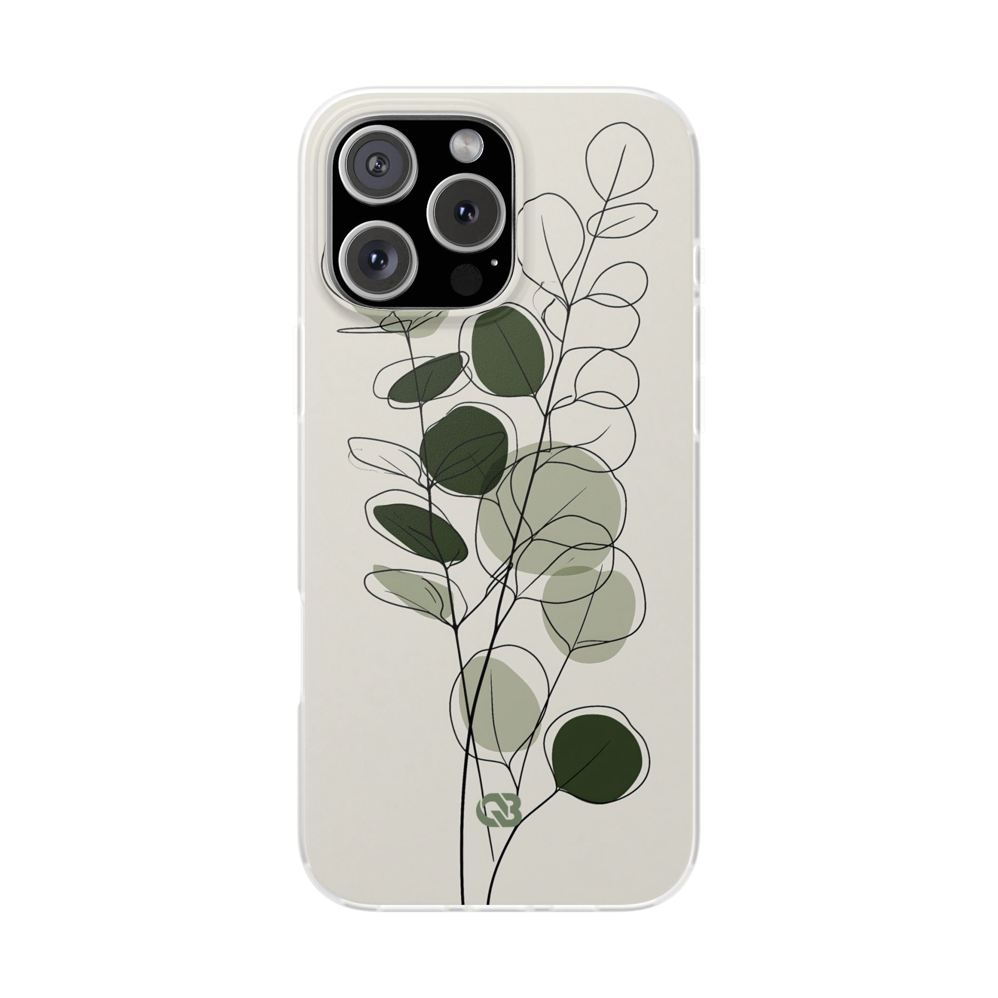 Green Lite Phone Case for iPhone - Muted Eucalyptus Sketch