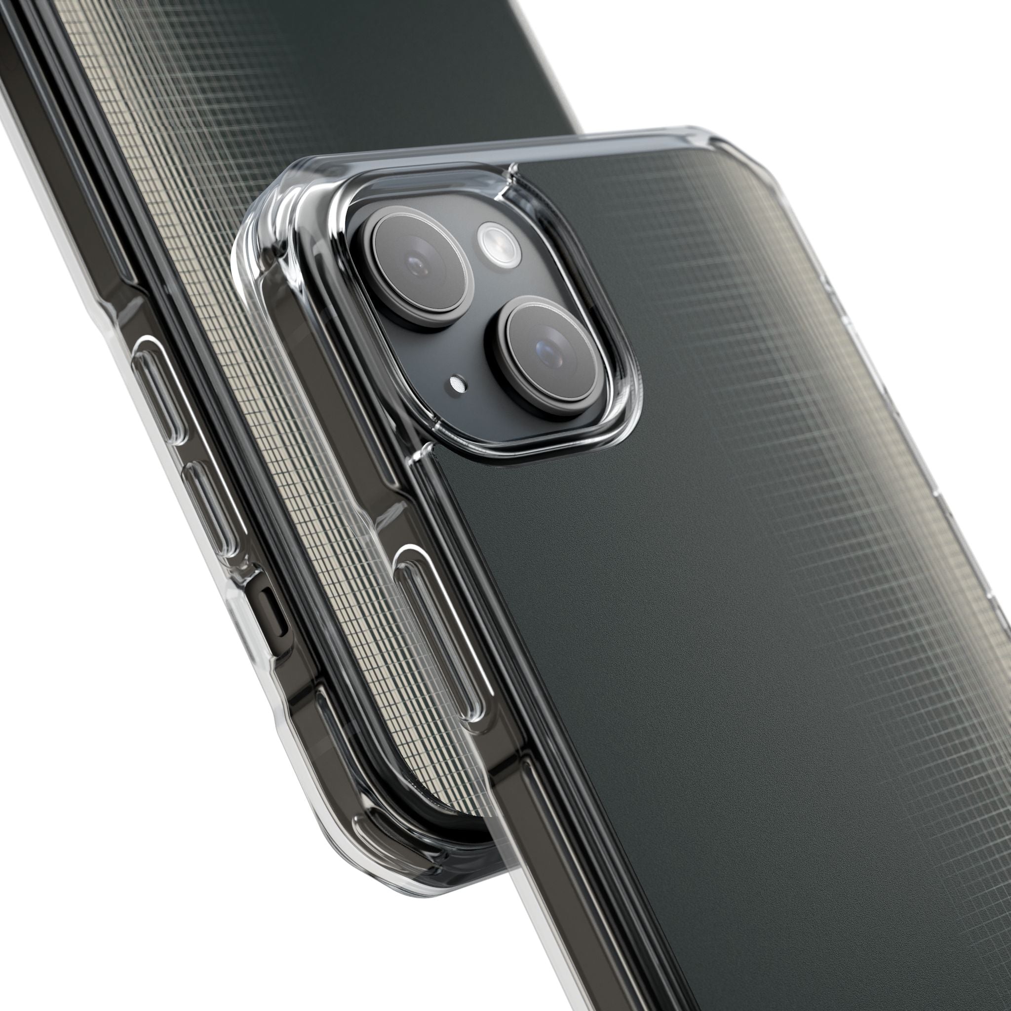 Grey Impact MagSafe Phone Case for iPhone - Charcoal Tech Grid