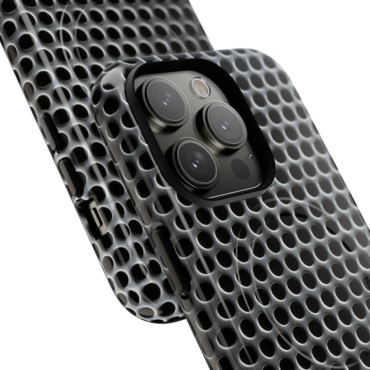 Silver Tough 2.0 Magsafe Phone Case for iPhone - Brutalist Steel Mesh
