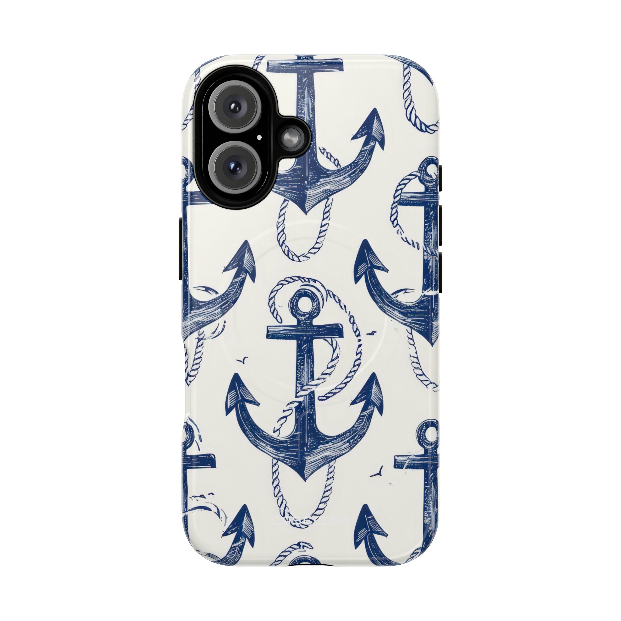 Navy Anchor Loop iPhone 16 Case - Tough+