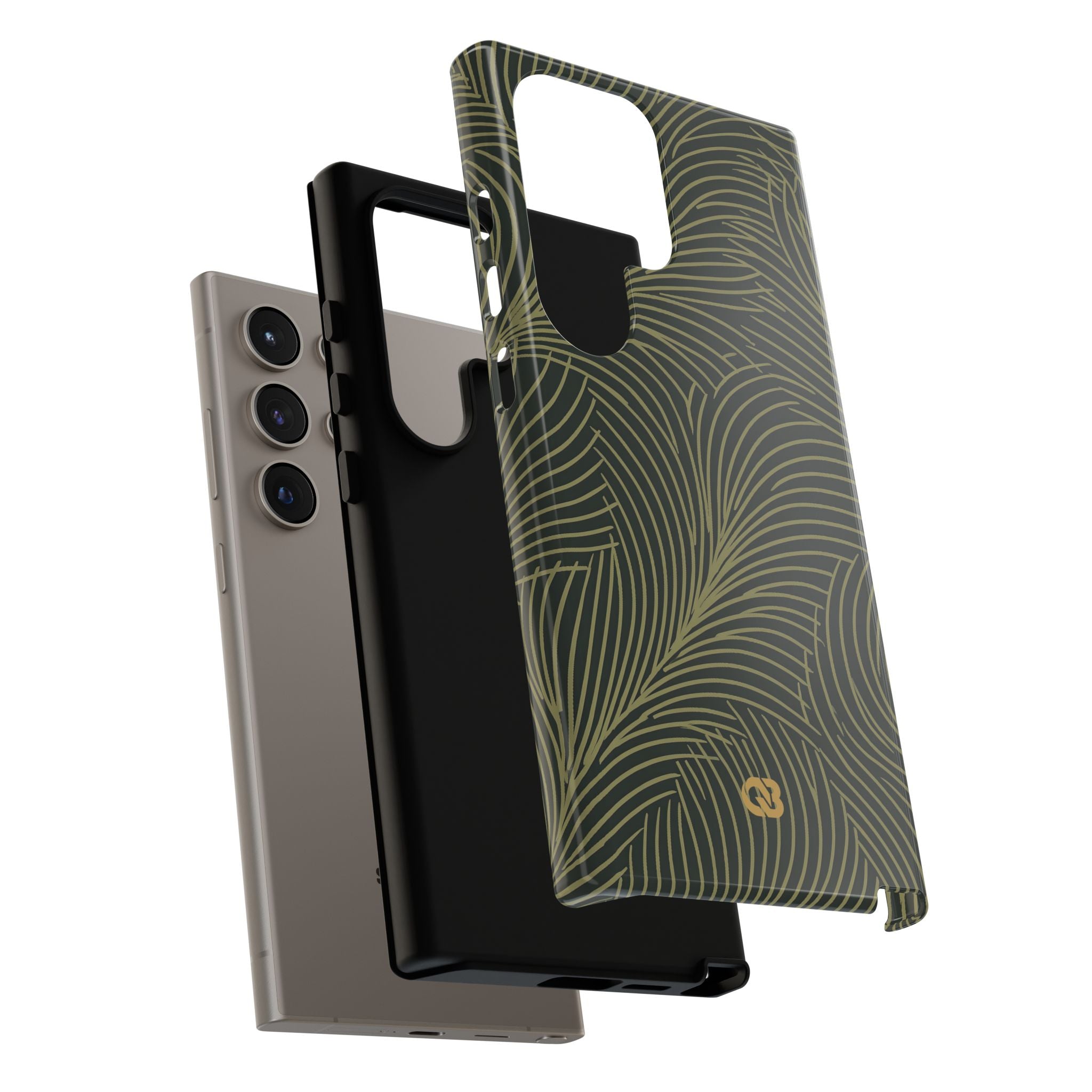 Green Tough Phone Case for Samsung - Dark Olive Plume