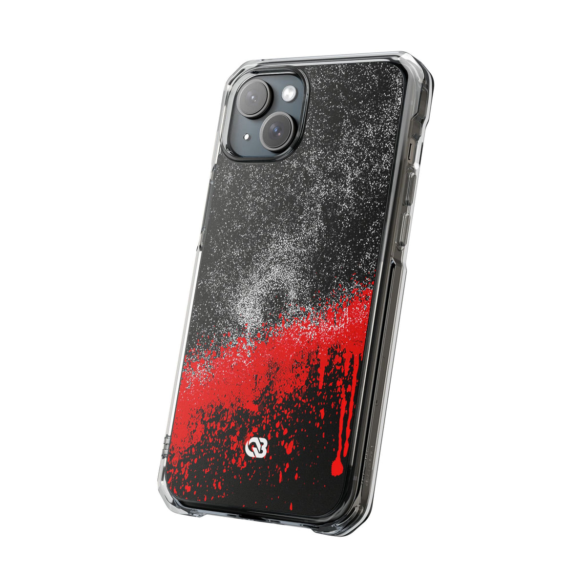 Crimson Noir Drip · Clear Impact Magnetic Phone Case for iPhone · Black
