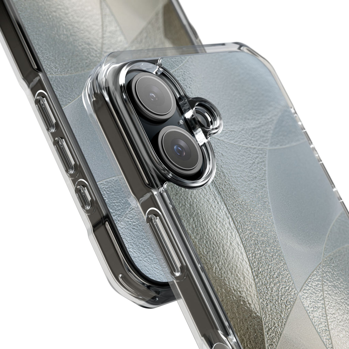 Silver Impact MagSafe Phone Case for iPhone - Frosted Silver Mosaic