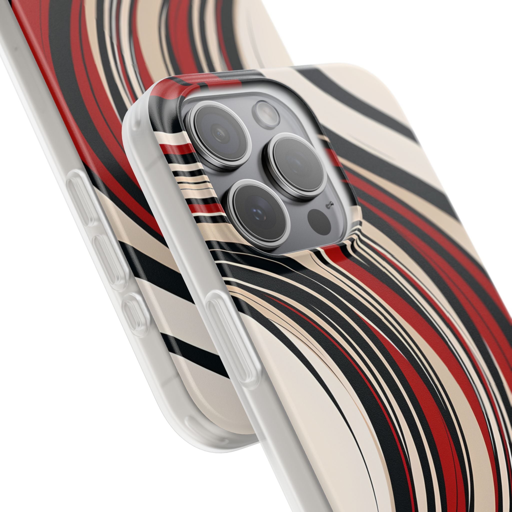 Crimson Flow Waves · Soft Phone Case for iPhone