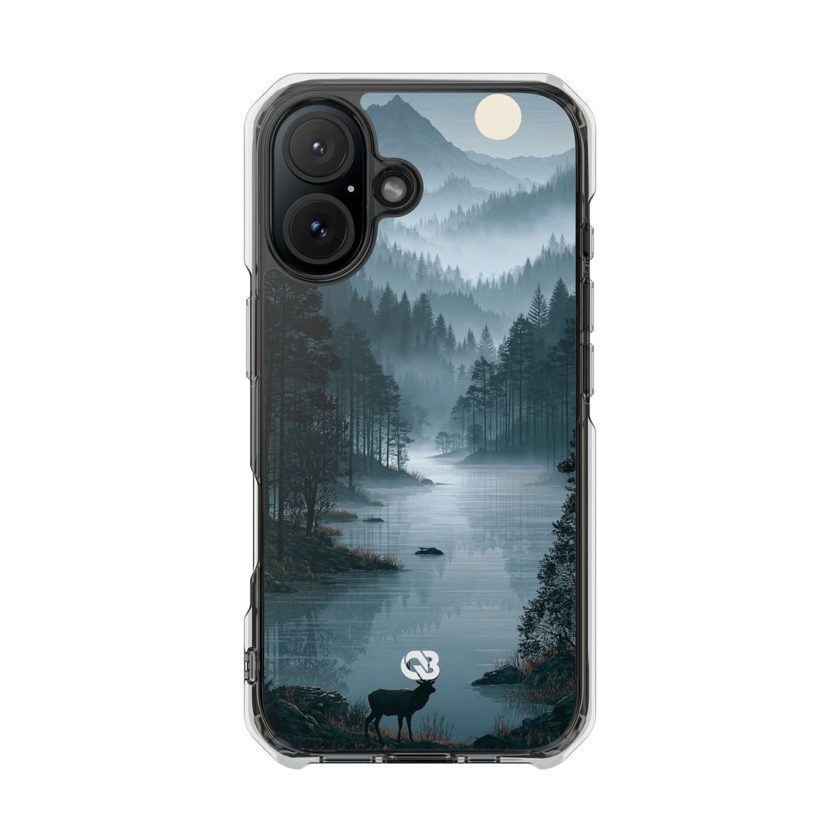 Silent Nordic Fjord · Clear Impact Magnetic Phone Case for iPhone · Blue