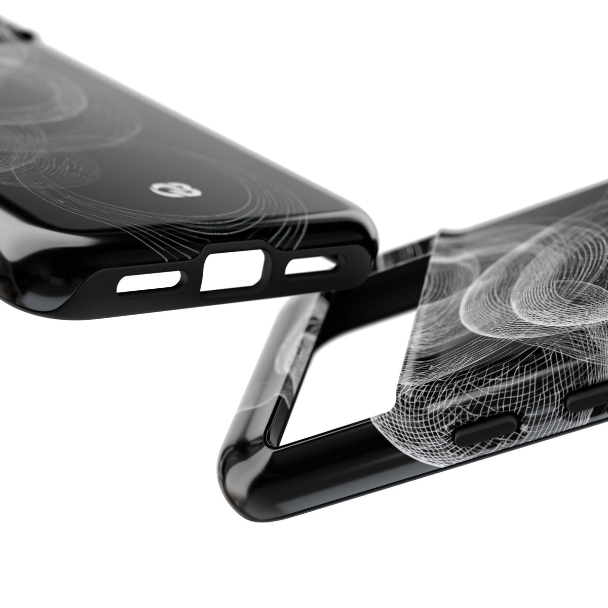 Black Tough Phone Case for Google Pixel - Kinetic Wireframe Orbit