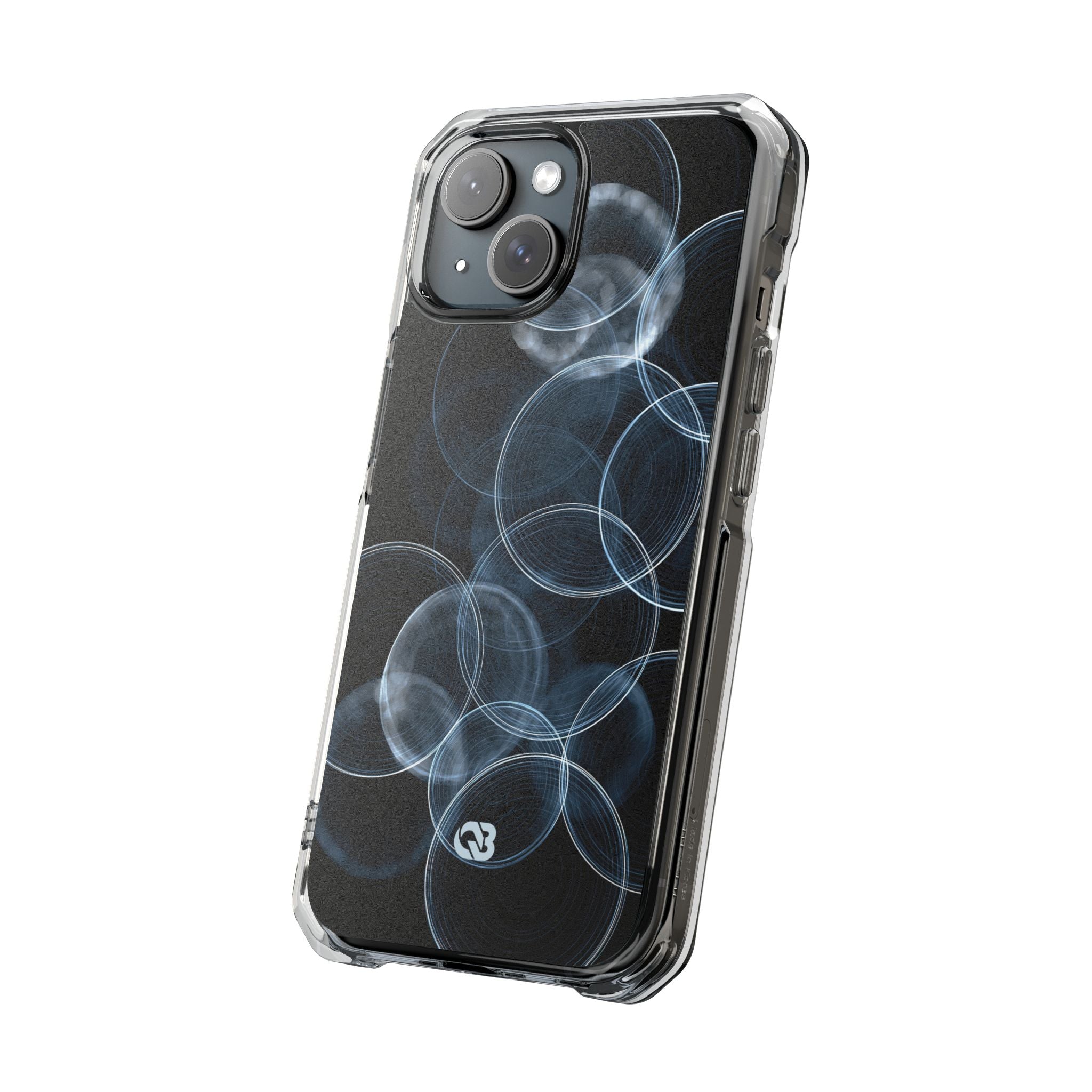 Blue Impact MagSafe Phone Case for iPhone - Cyan Pulse Ripple