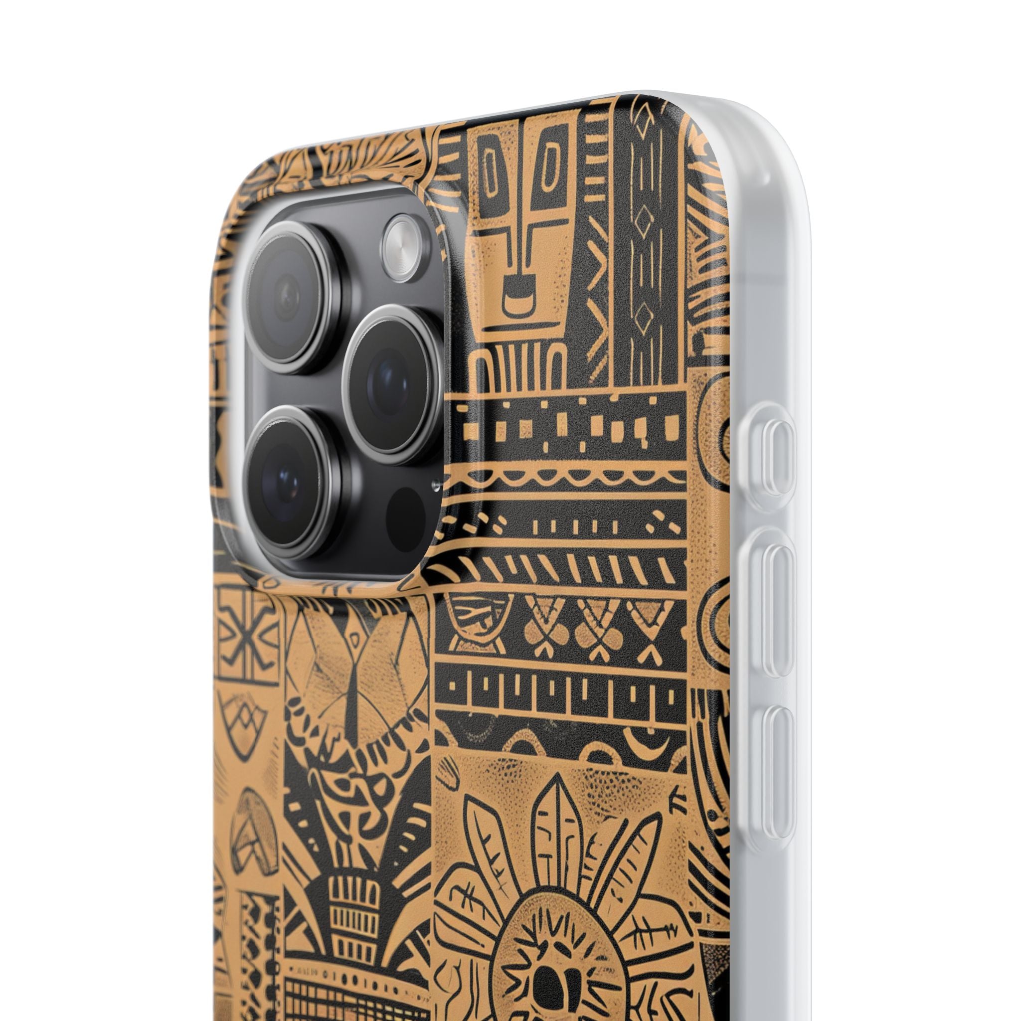 Tribal Faces iPhone 15 Pro Max Cover - Soft