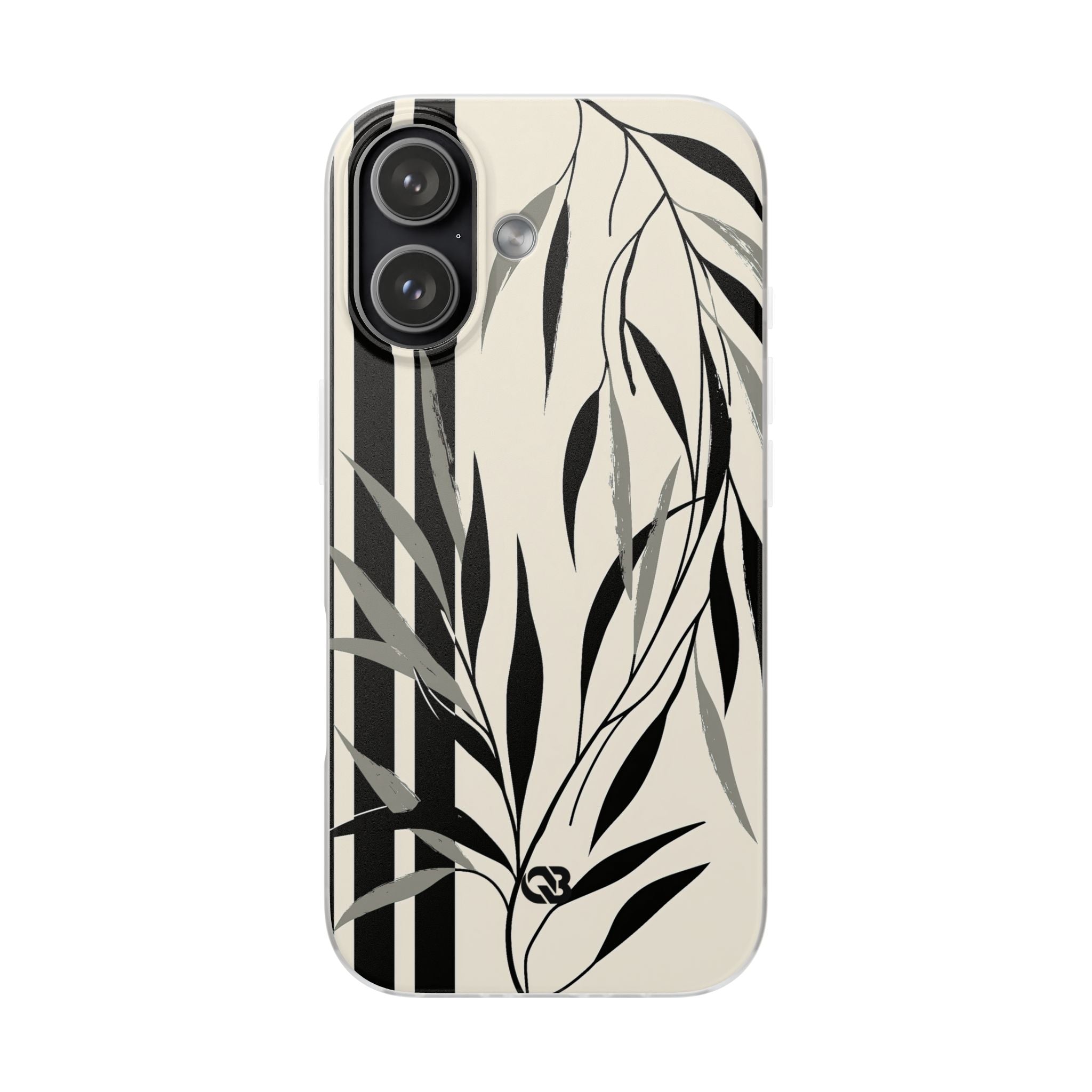 Beige Lite Phone Case for iPhone - Soot Leaf Sketch