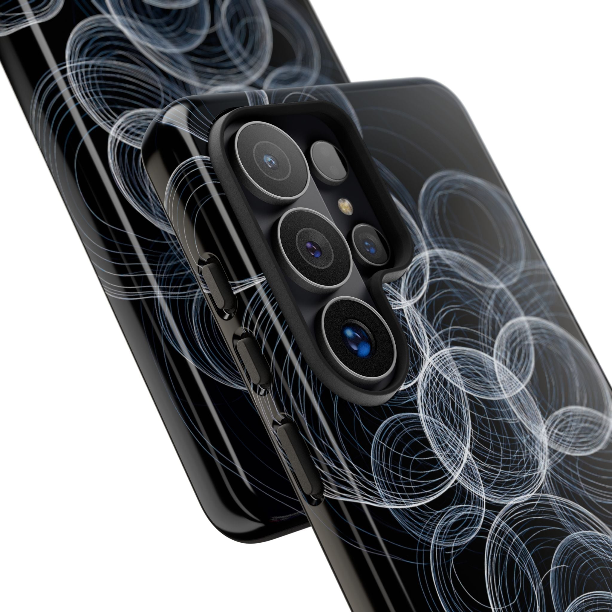 Black Tough Phone Case for Samsung - Frosted Ring Matrix