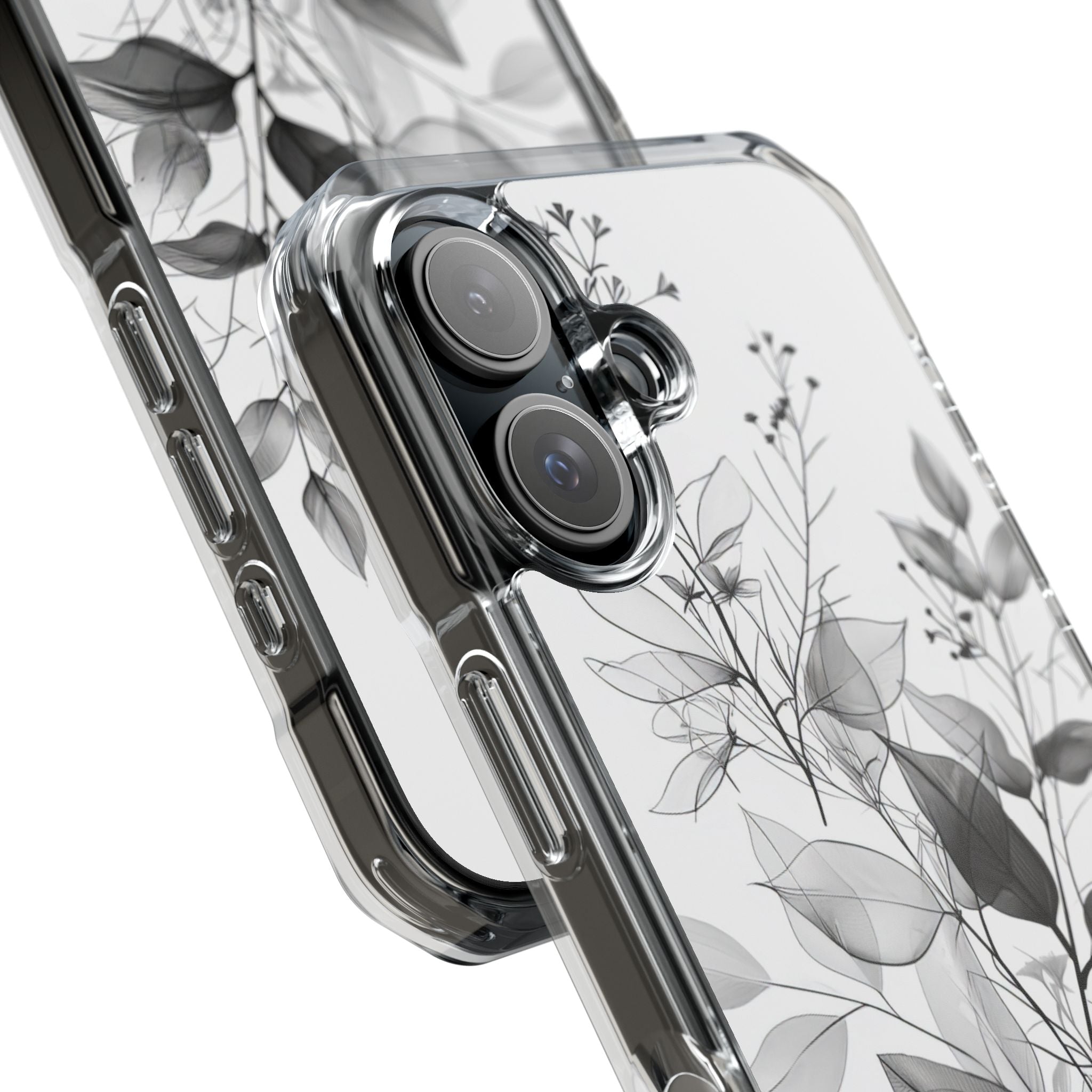 Veined Leaves Gray iPhone 16 Case - Impact