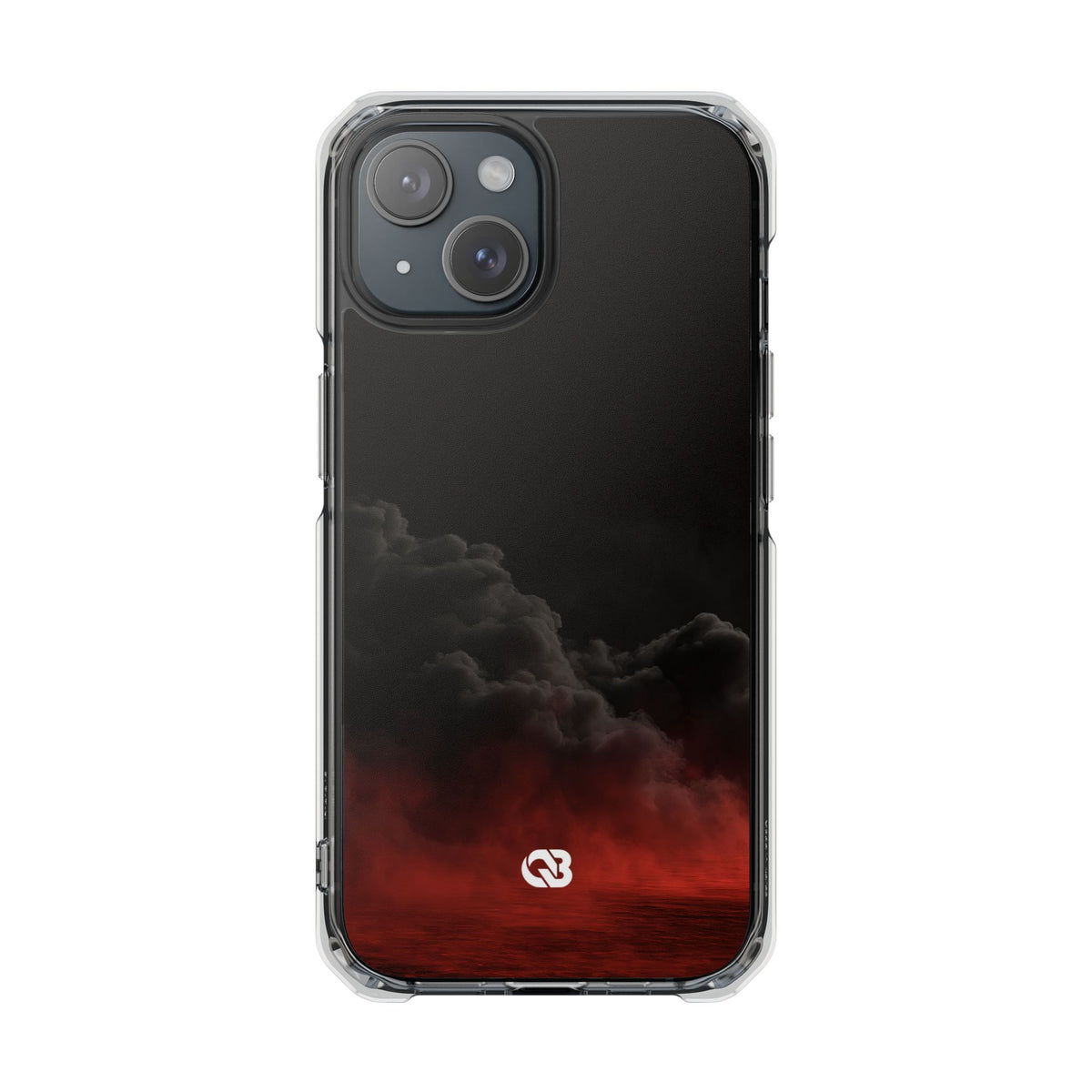 Crimson Fog Void · Clear Impact Magnetic Phone Case for iPhone · Black