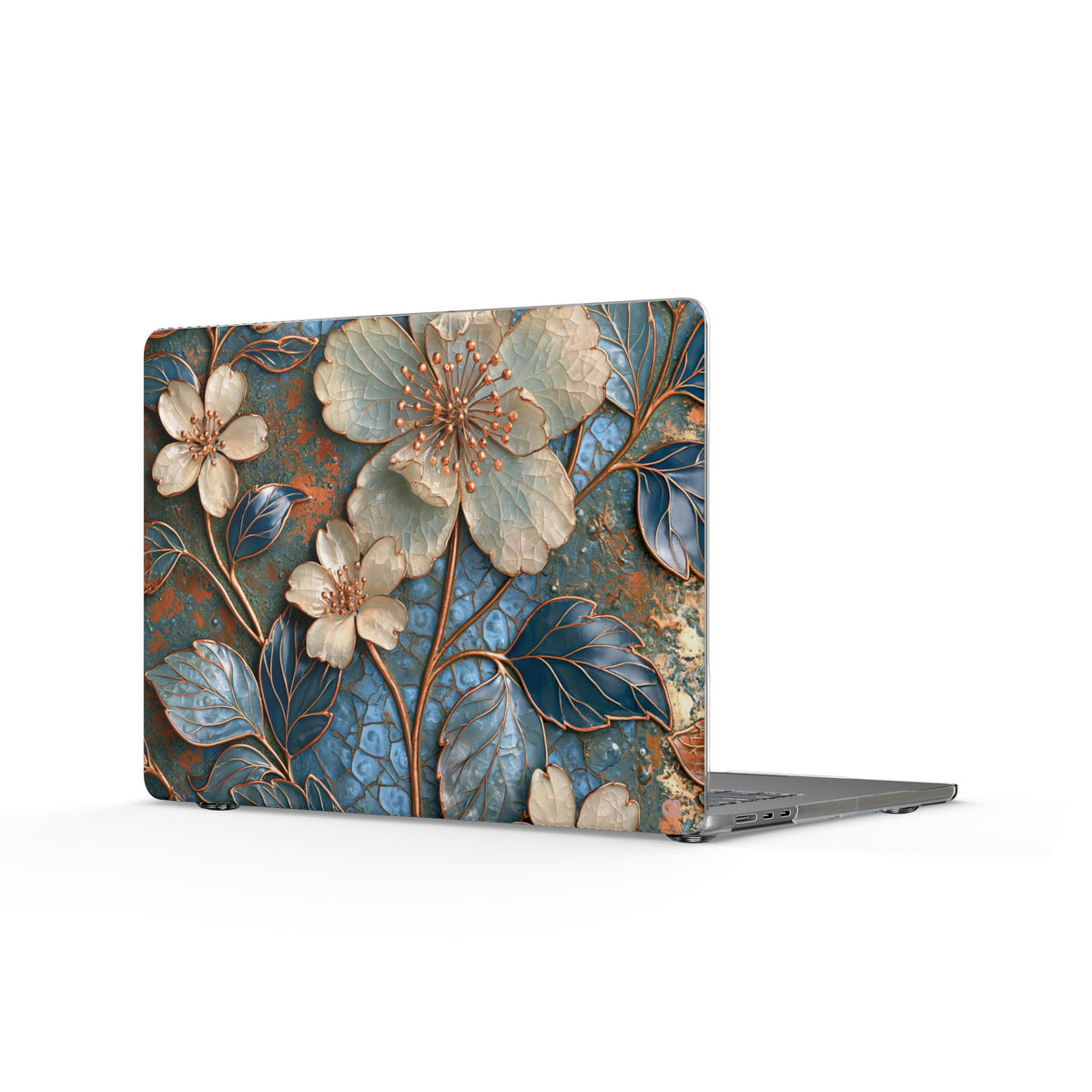 Gilded Blossom Reverie · Clear Hard Case for MacBook · Teal