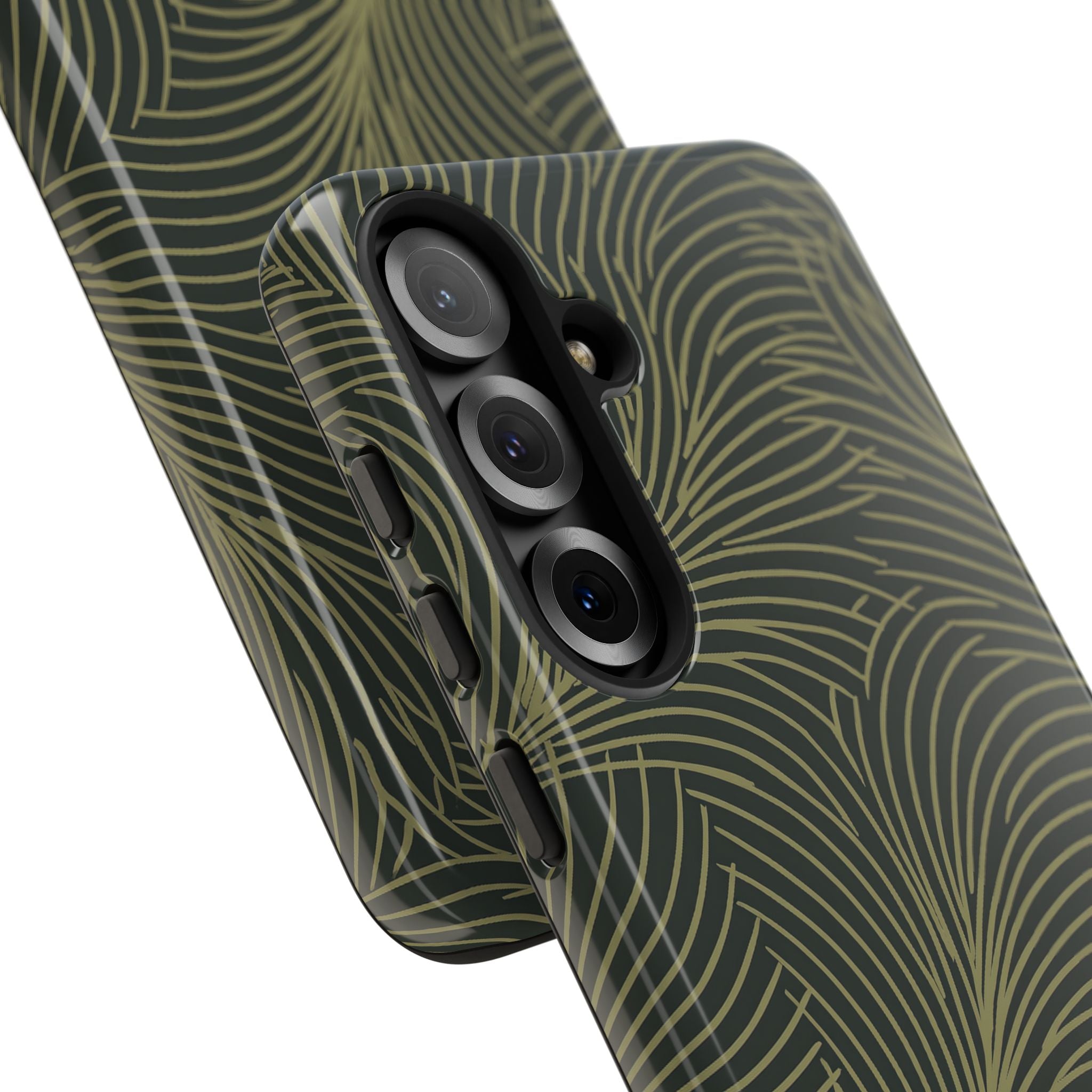 Green Tough Phone Case for Samsung - Dark Olive Plume