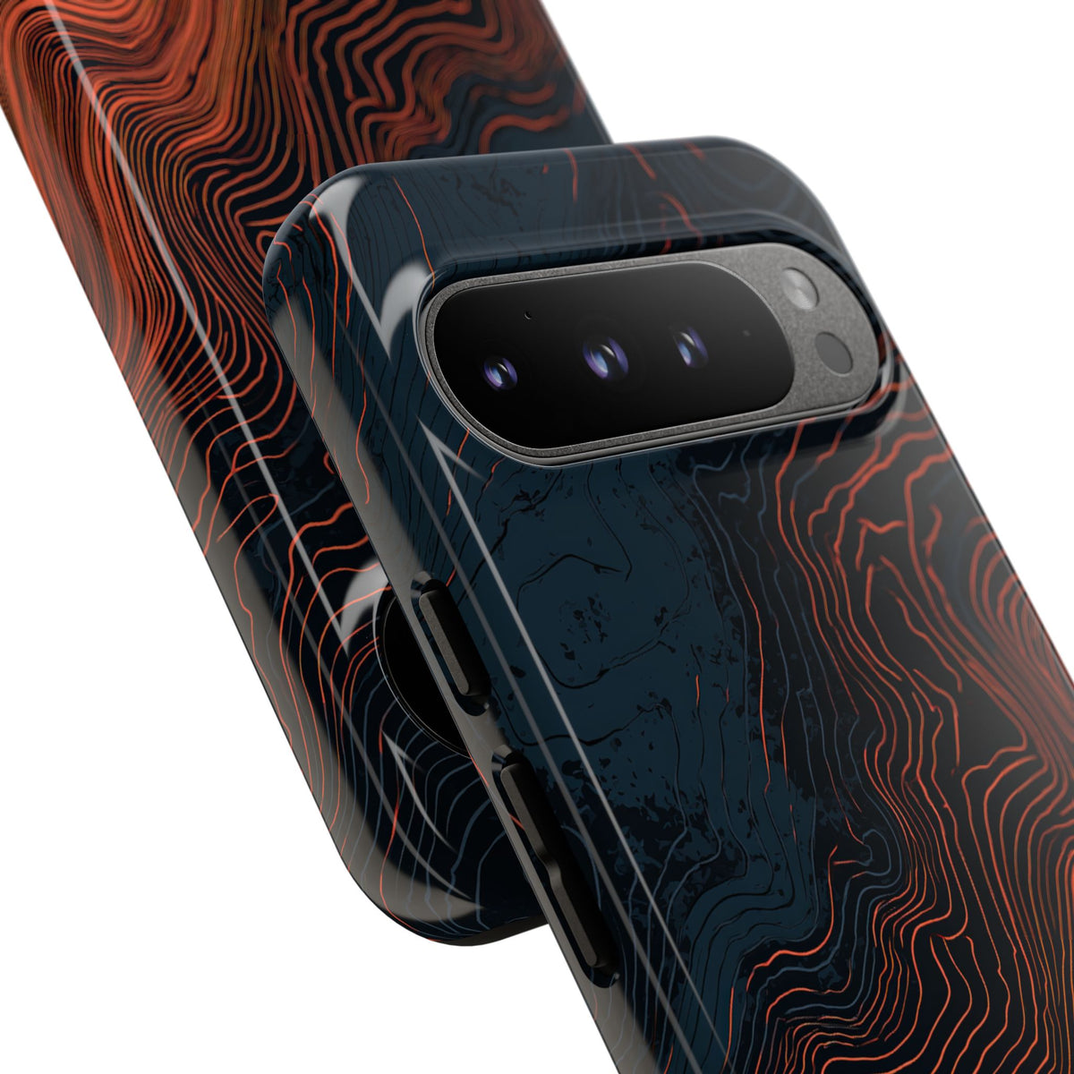 Black Tough Phone Case for Google Pixel - Volcanic Basalt Map