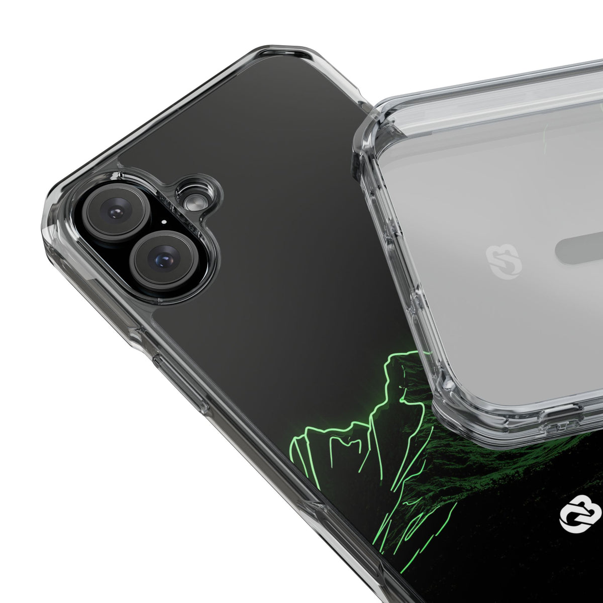 Nordic Mountain Contour · Clear Impact Magnetic Phone Case for iPhone · Black