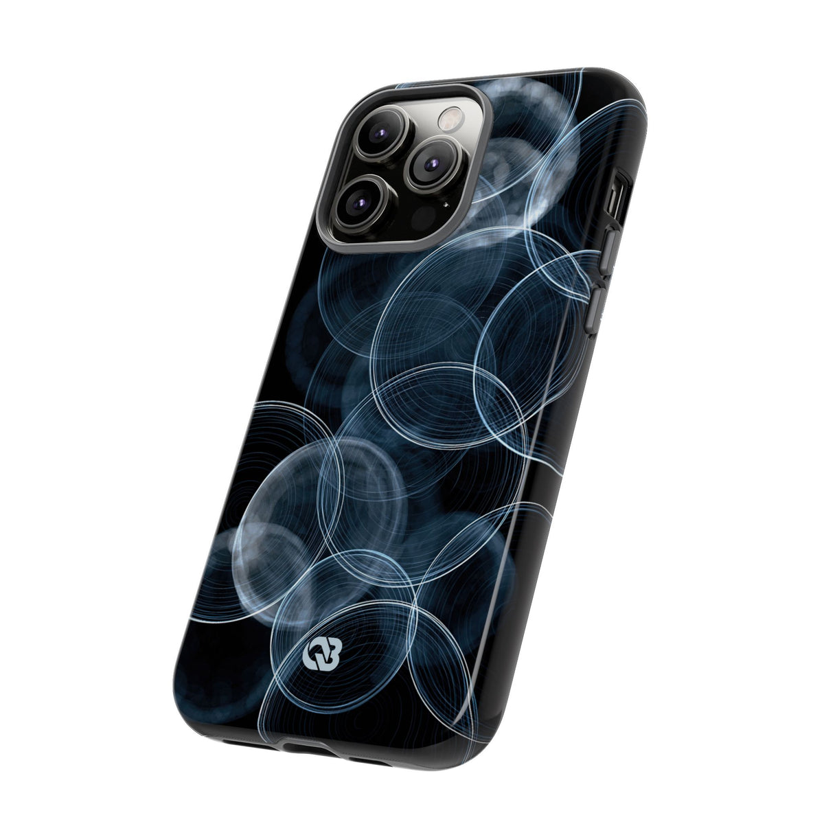 Blue Tough Phone Case for iPhone - Cyan Pulse Ripple
