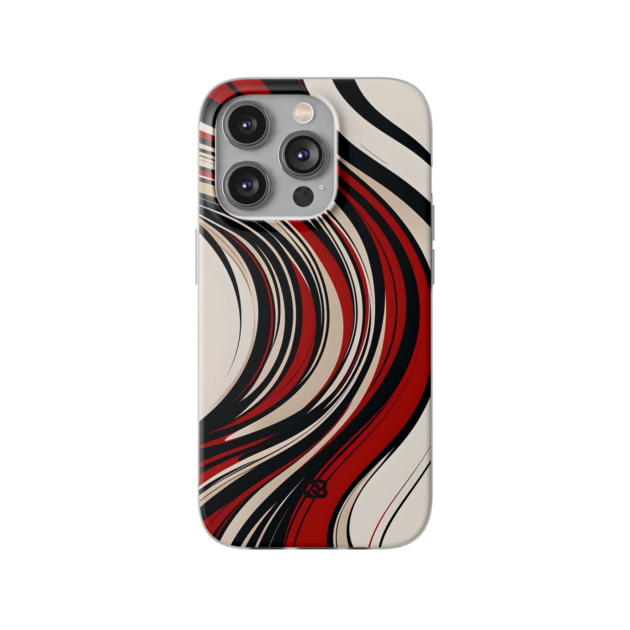 Crimson Flow Waves · Soft Phone Case for iPhone