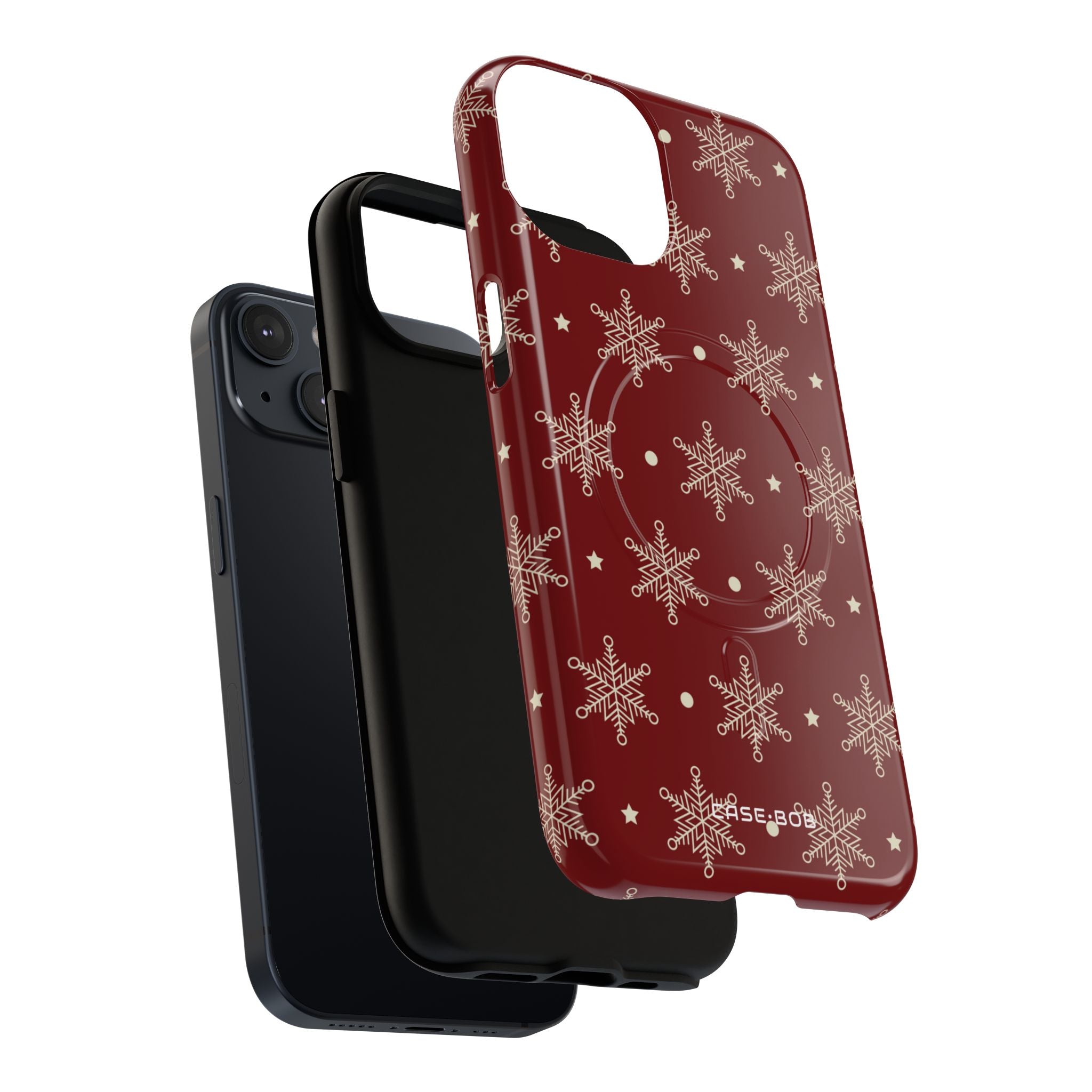Cream Schneeflocke Crimson iPhone 14 Case - Tough+