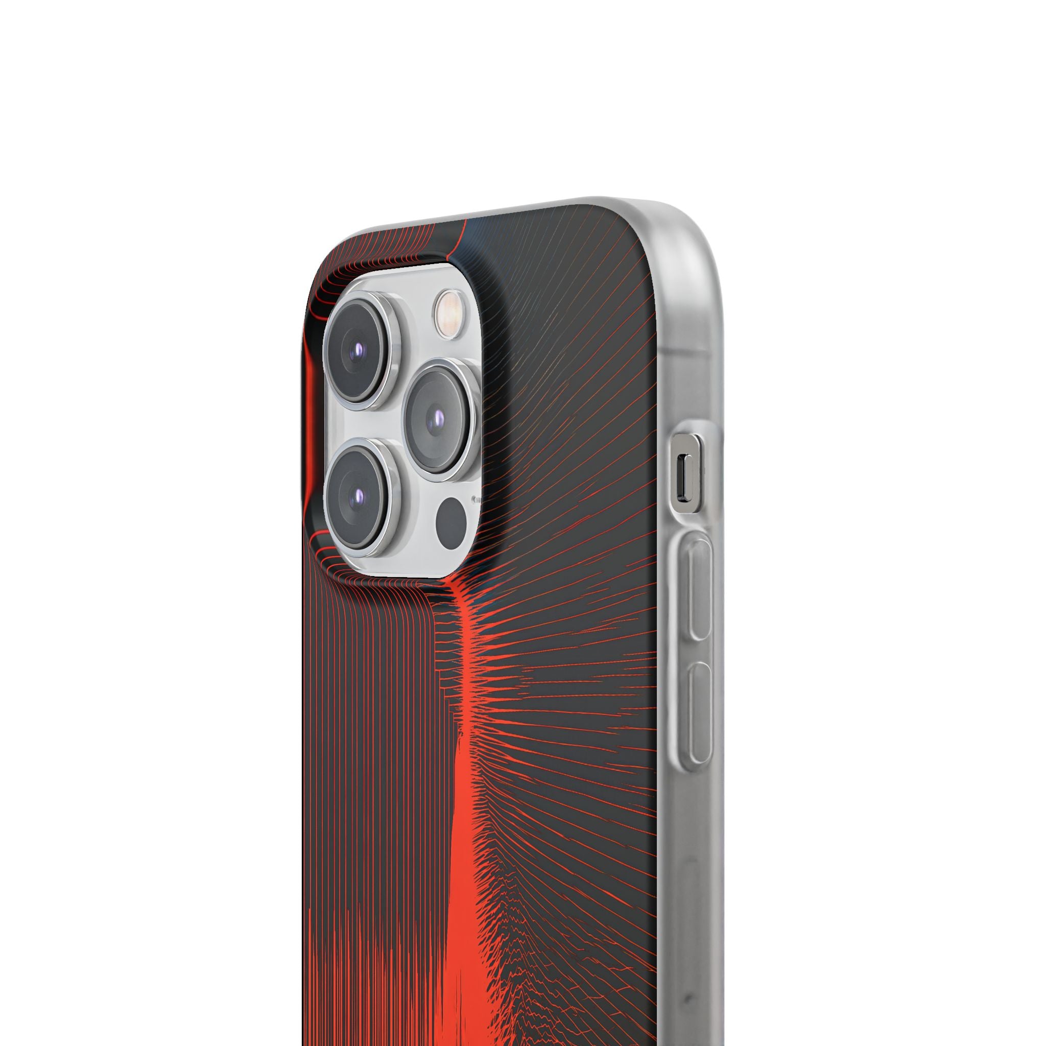 Red Lite Phone Case for iPhone - Crimson Frequency Pulse