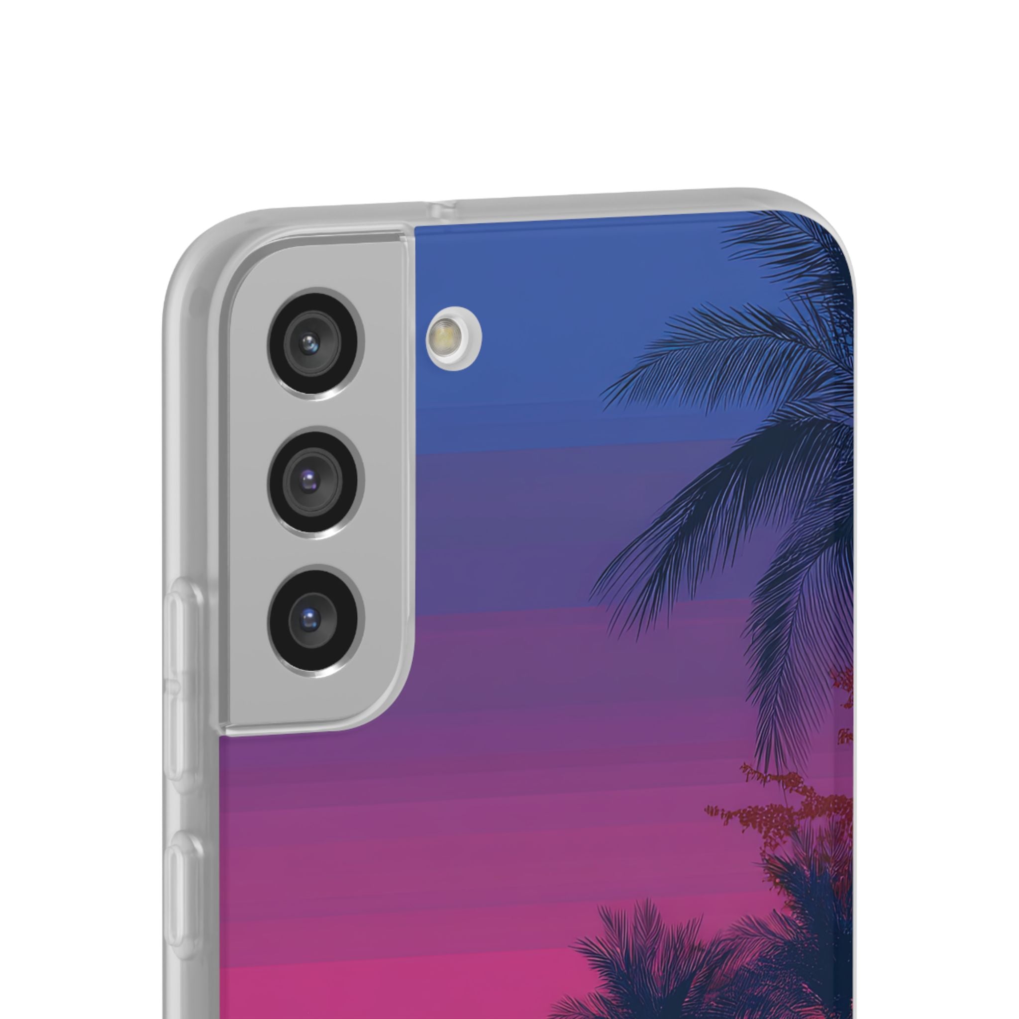Neon Horizon Palms · Soft Handyhülle für Samsung