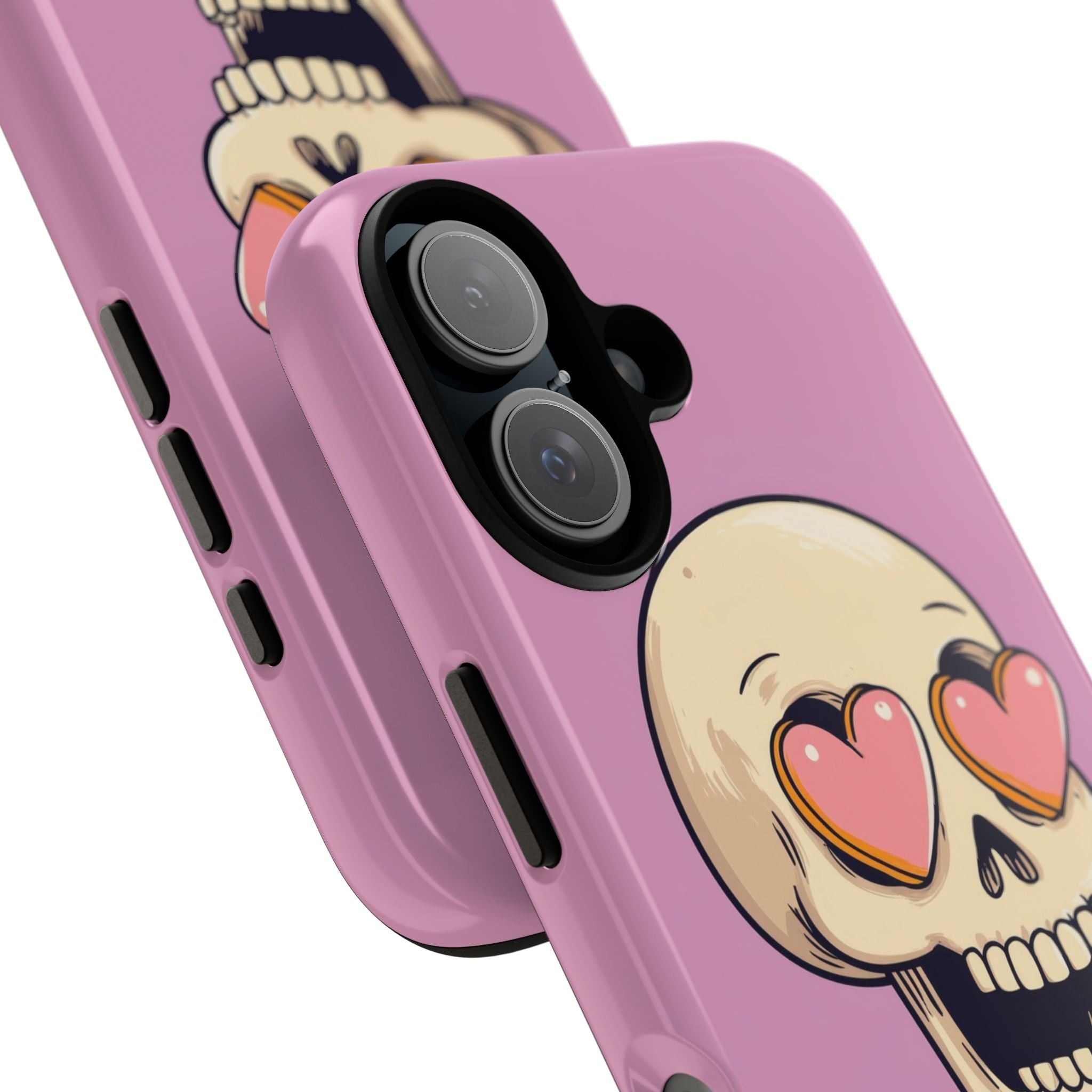 Heart Eyed Skull iPhone 16 Case - Tough