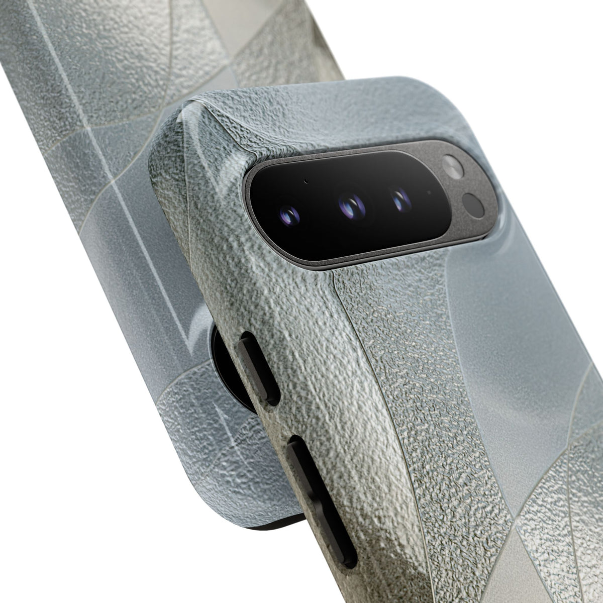 Silver Tough Phone Case for Google Pixel -Frosted Silver Mosaic