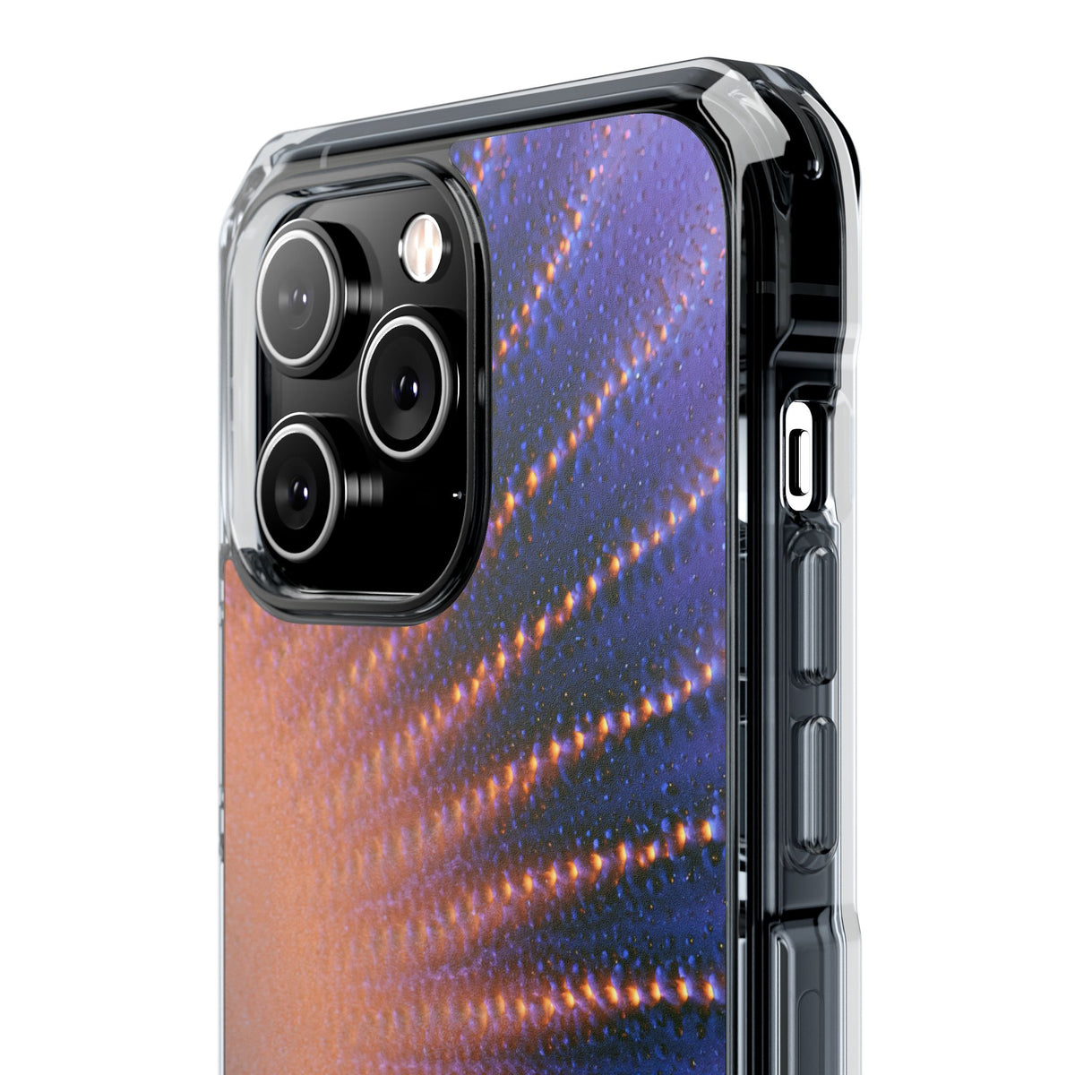 Luminous Aura Burst · Clear Impact Magnetic Phone Case for iPhone · Blue