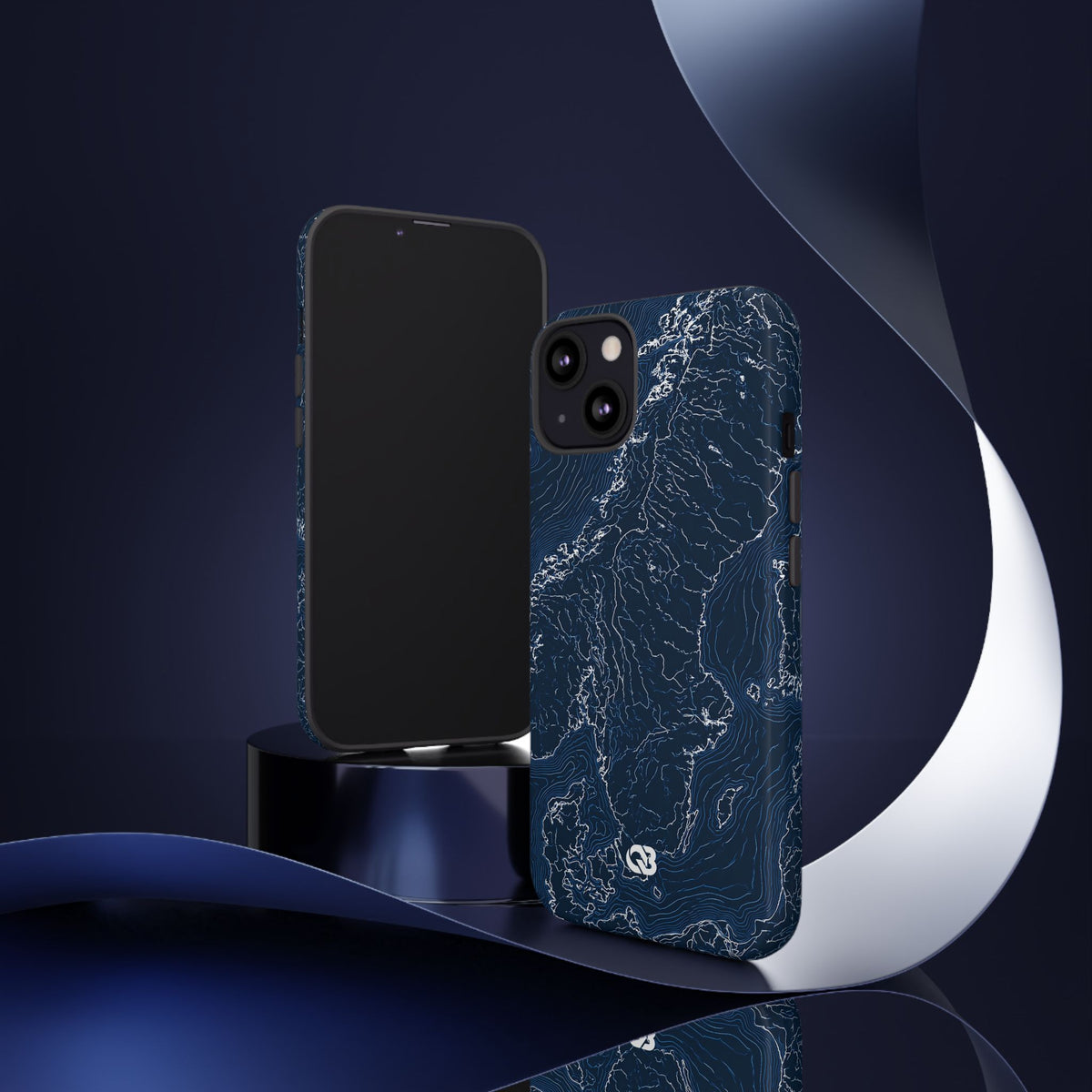 Nordic Contour Chart · Tough Phone Case for iPhone · Blue