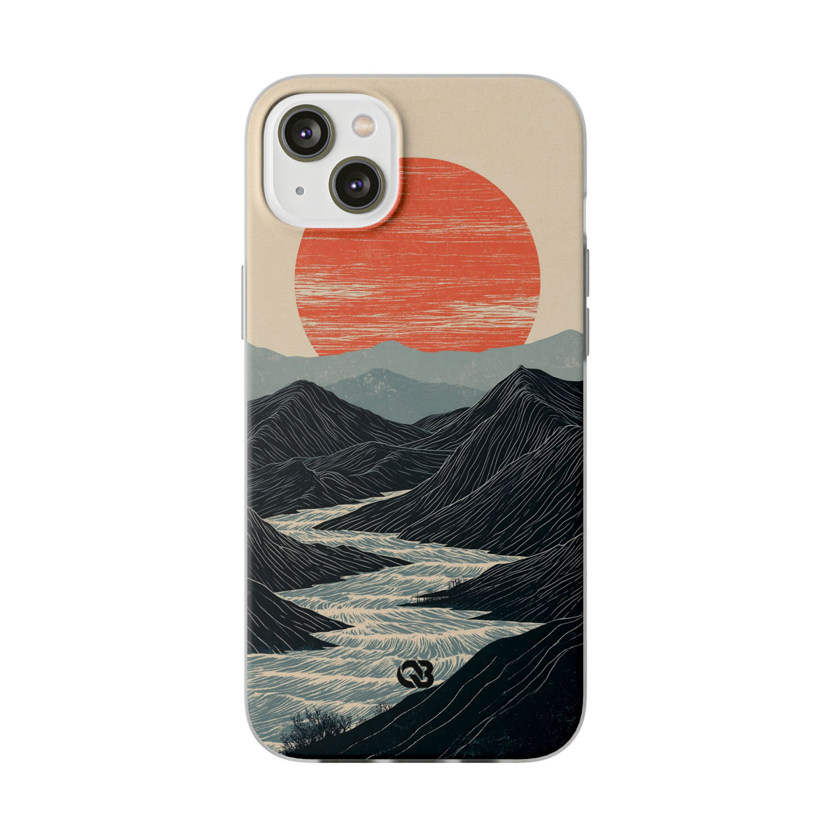 Beige Lite Phone Case for iPhone - Crimson Ridge Flow
