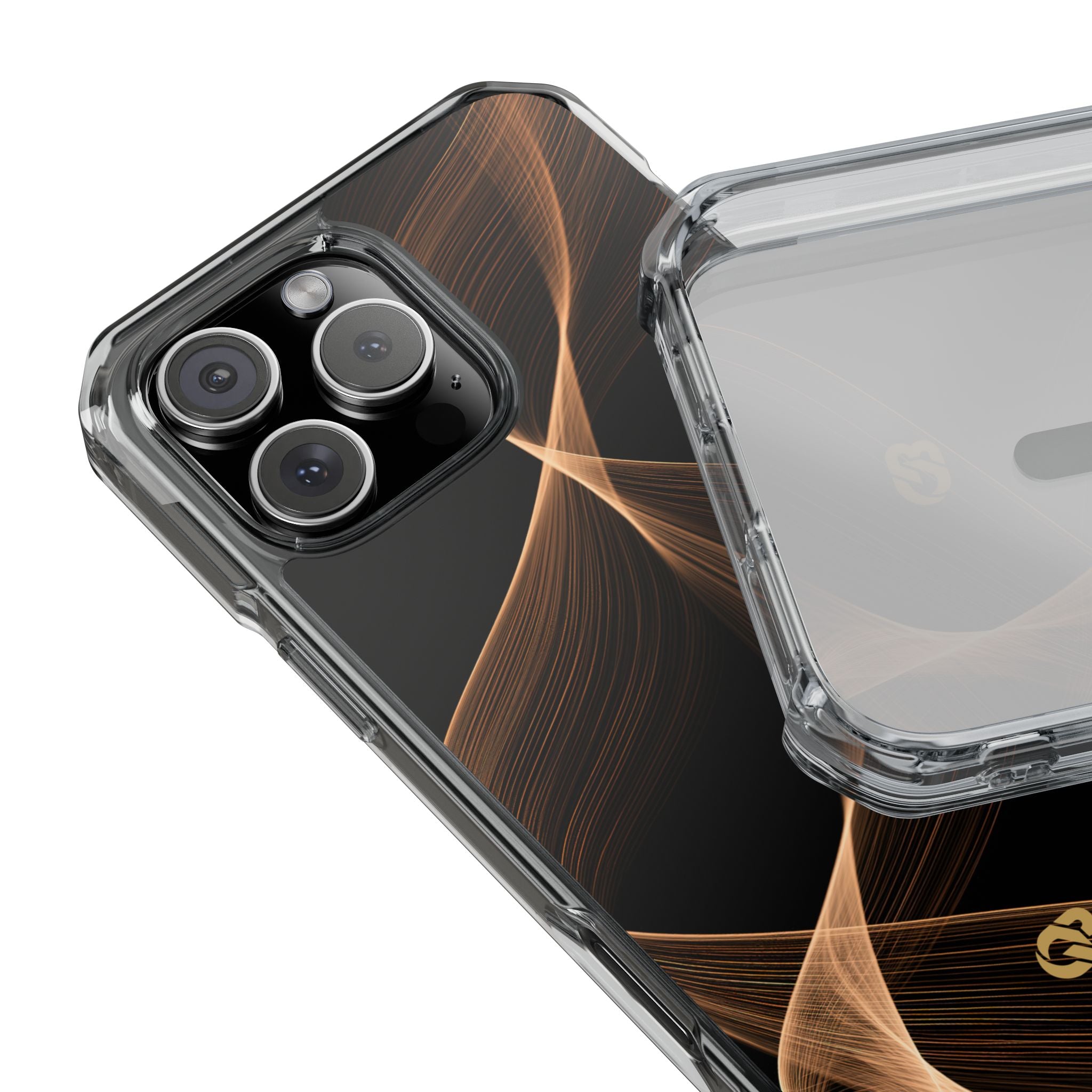 Brown Impact MagSafe Phone Case for iPhone - Copper Silk Wave
