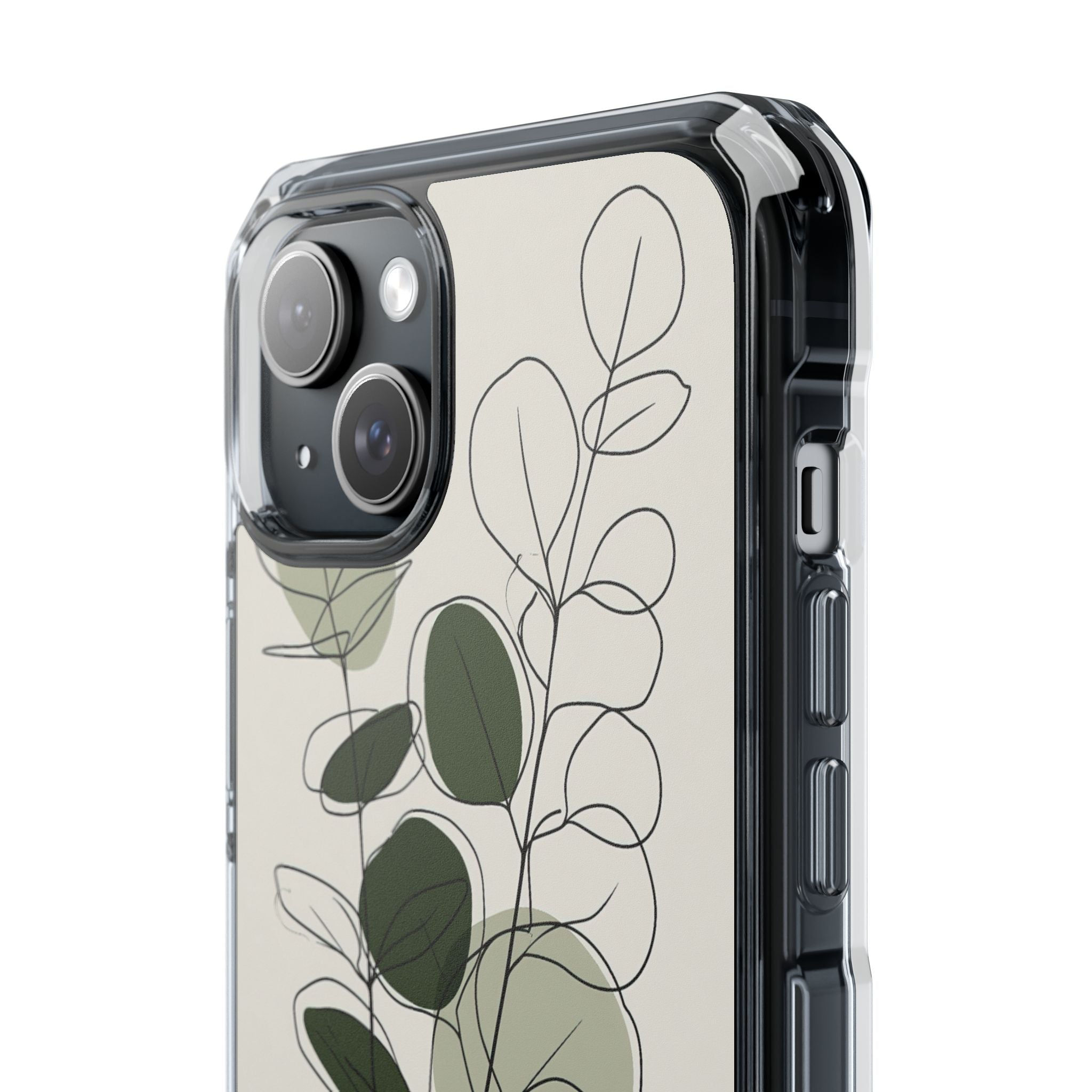 Green Impact MagSafe Phone Case for iPhone - Muted Eucalyptus Sketch