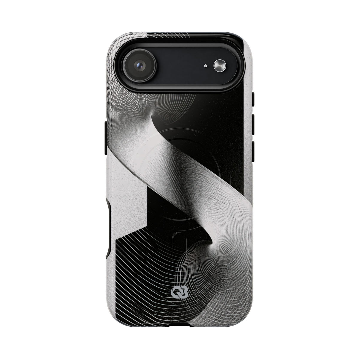 Grey Tough 2.0 Magsafe Phone Case for iPhone - Obsidian Moiré Wave