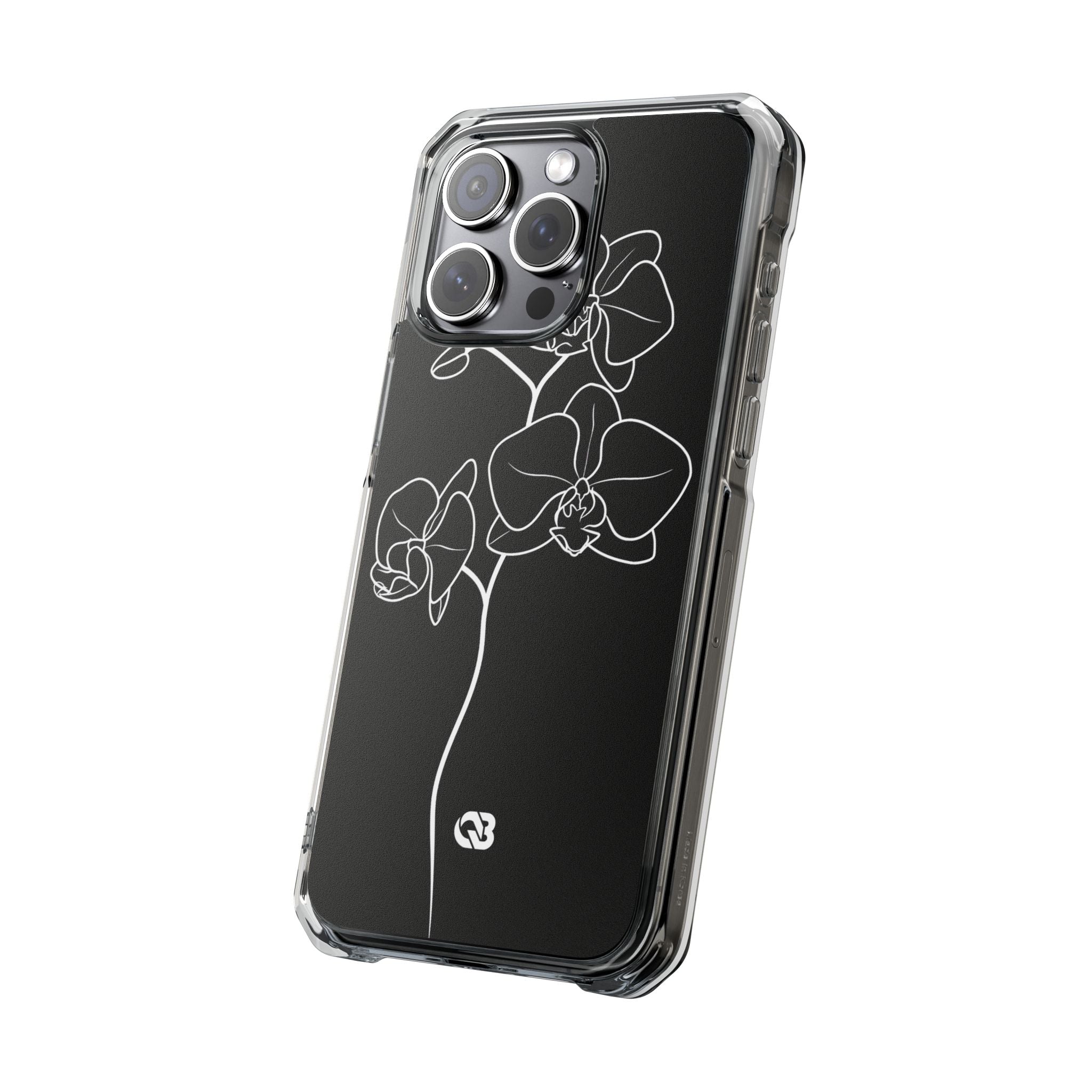 Black Impact MagSafe Phone Case for iPhone - Noir Alabaster Orchid