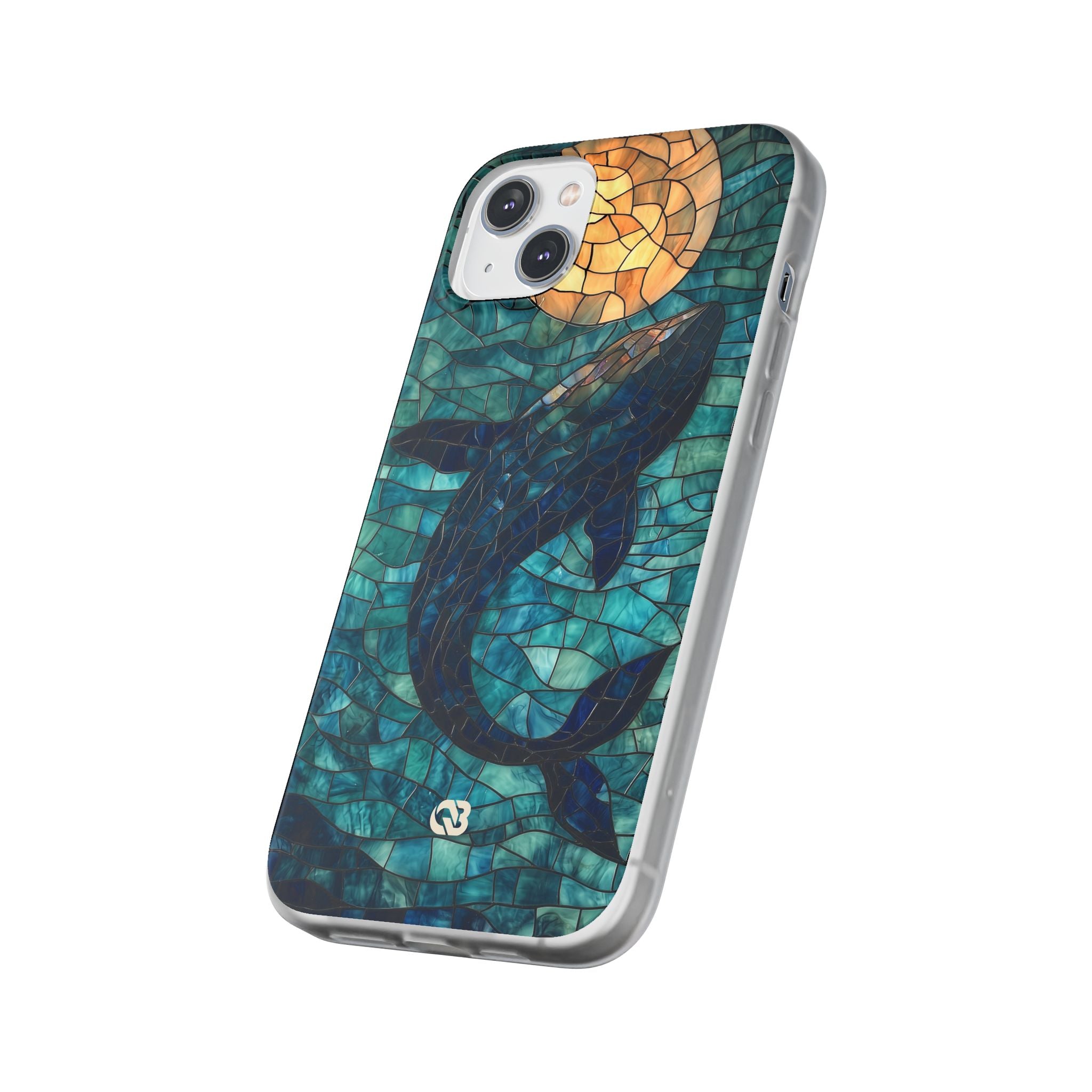 Stained Moon Whale · Soft Telefoncover for iPhone